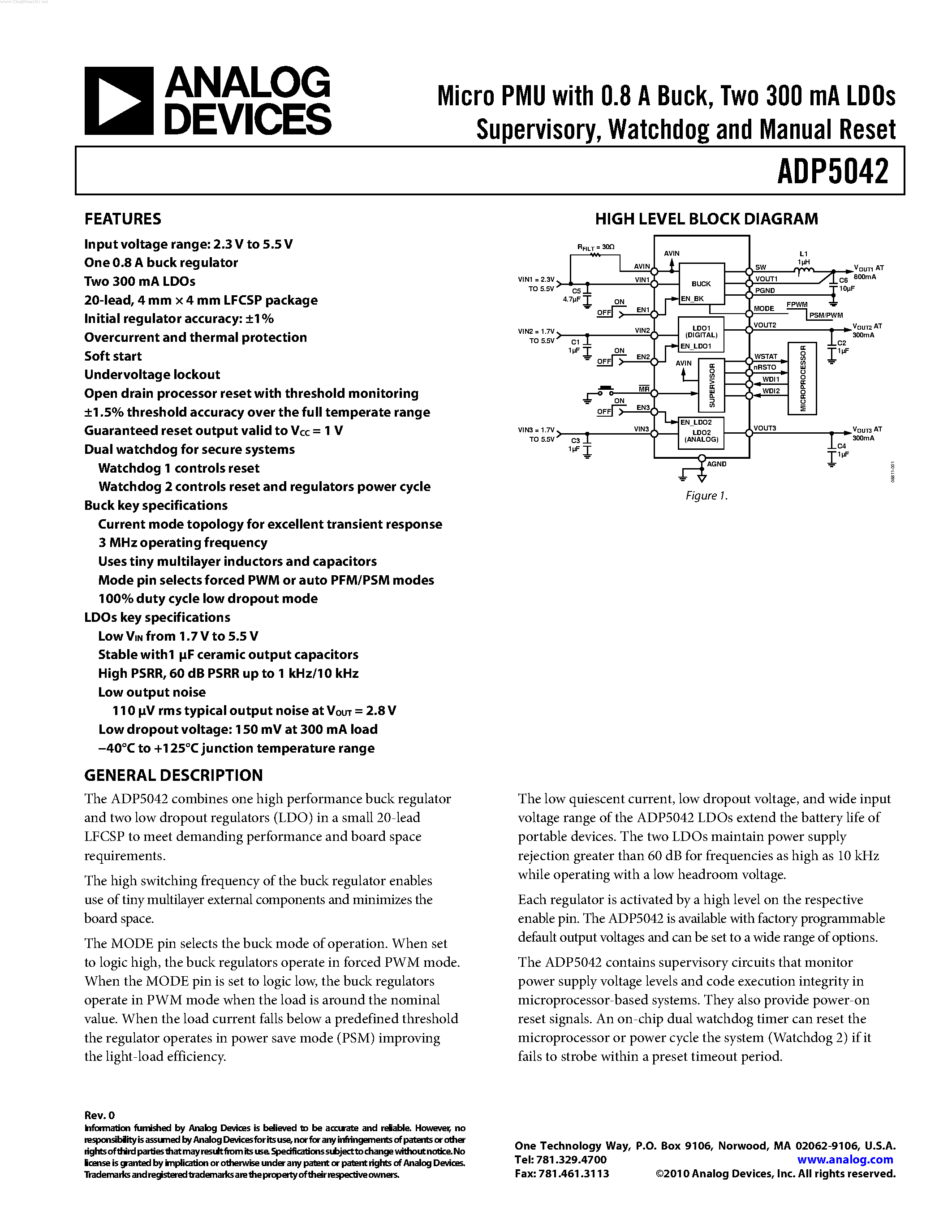 Datasheet ADP5042 - Micro PMU page 1