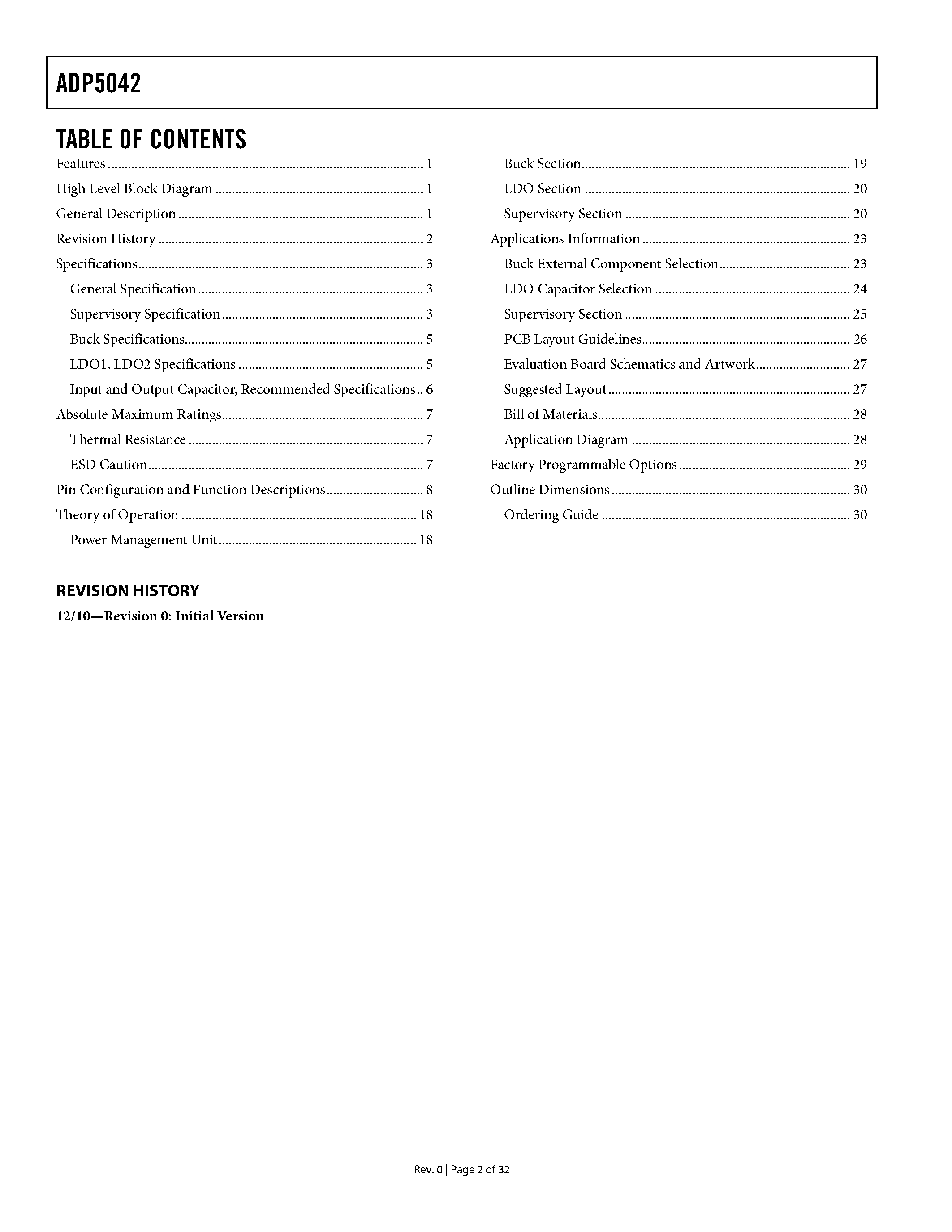 Datasheet ADP5042 - Micro PMU page 2