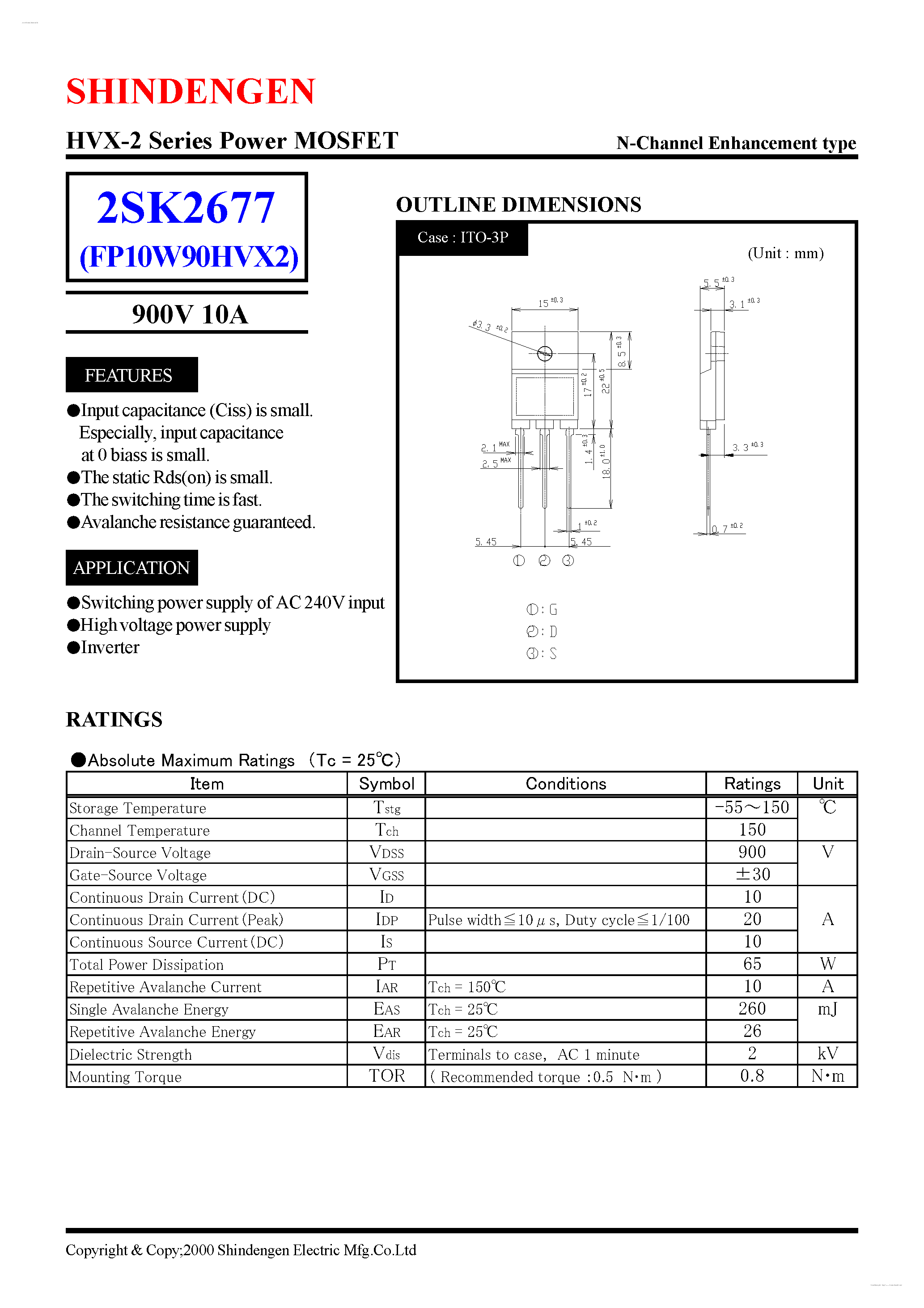 Datasheet K2677 - Search -----> 2SK2677 page 1