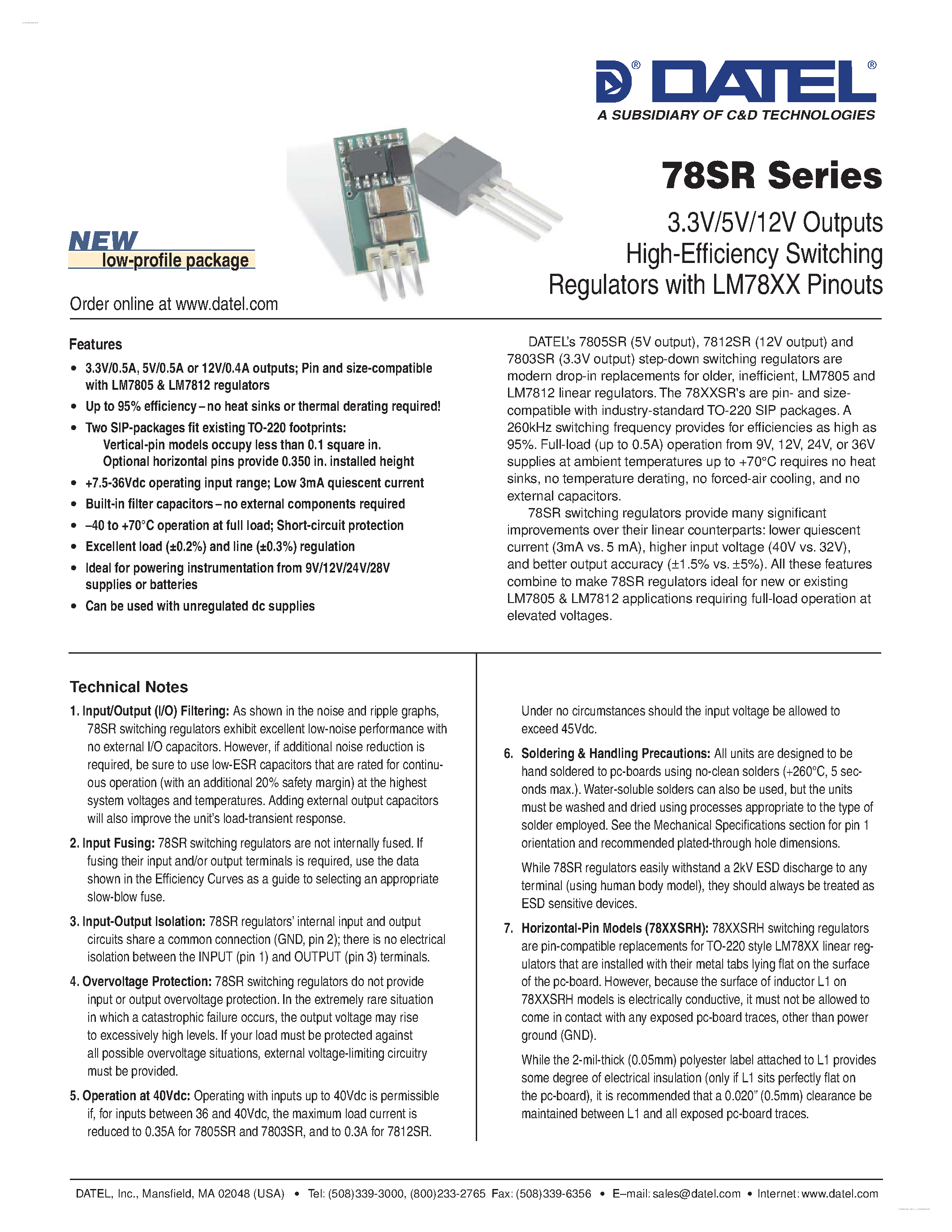 Даташит LM7803SR - High-Efficiency Switching Regulators страница 1