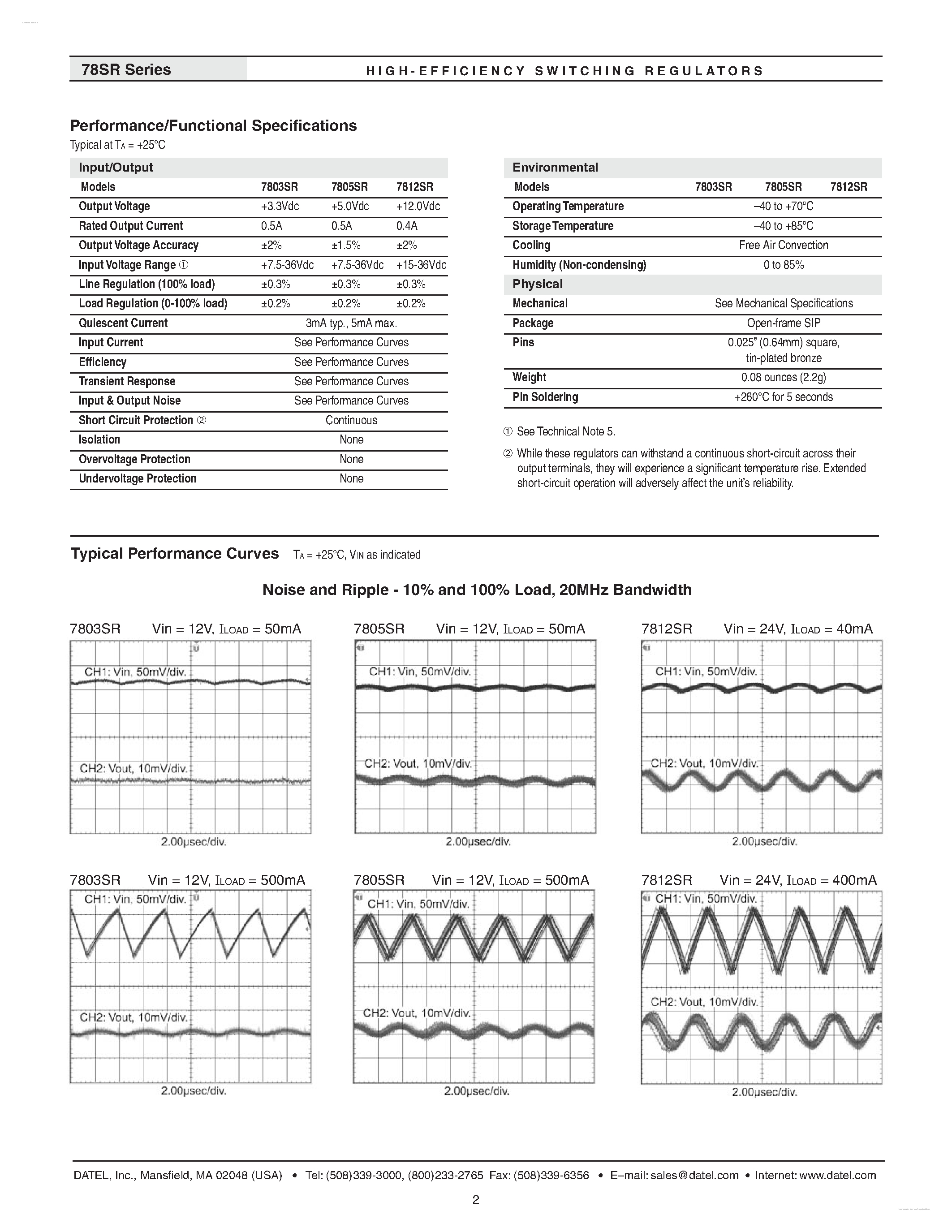 Даташит LM7803SR - High-Efficiency Switching Regulators страница 2