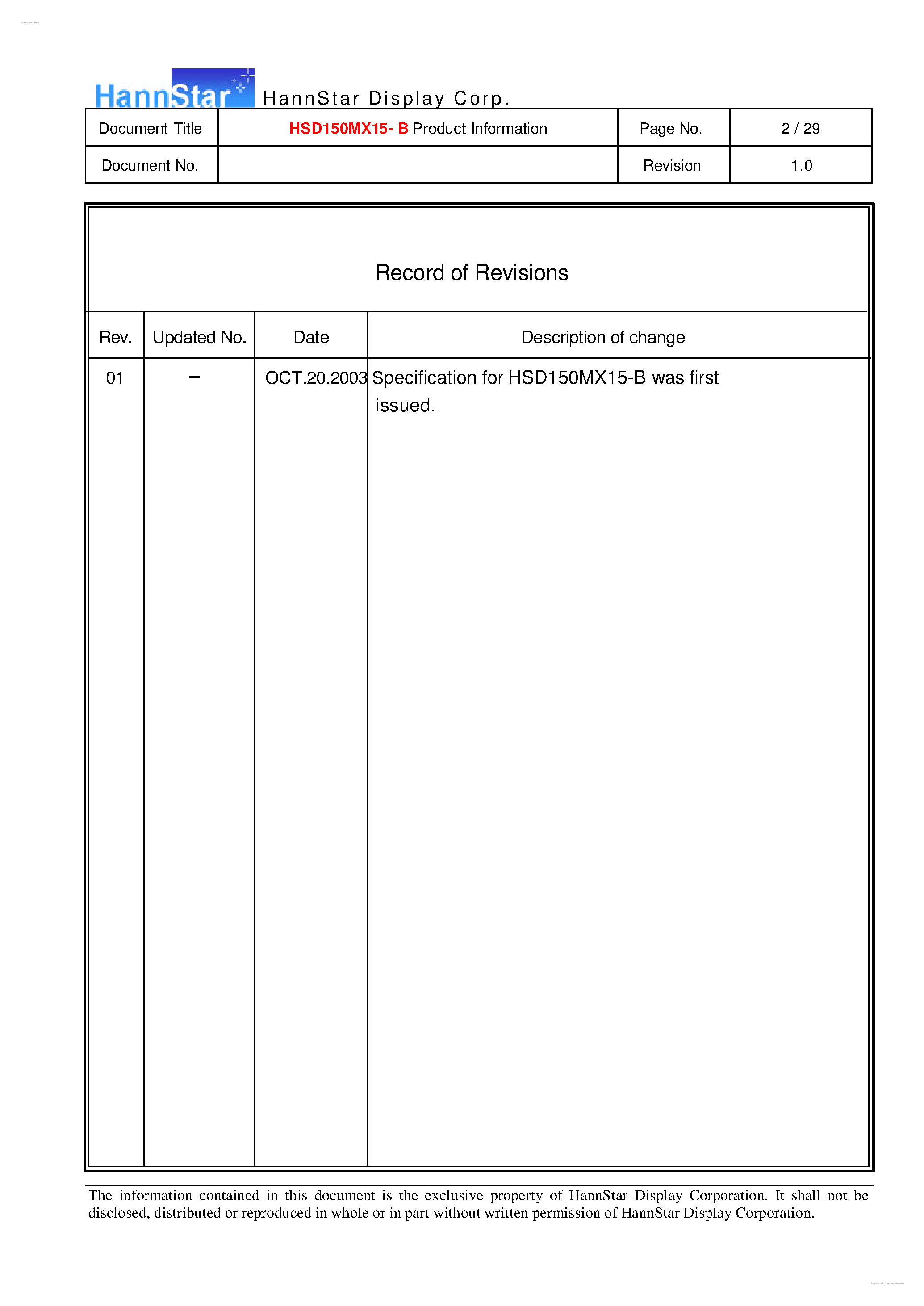 Datasheet HSD150MX15-B - Display page 2