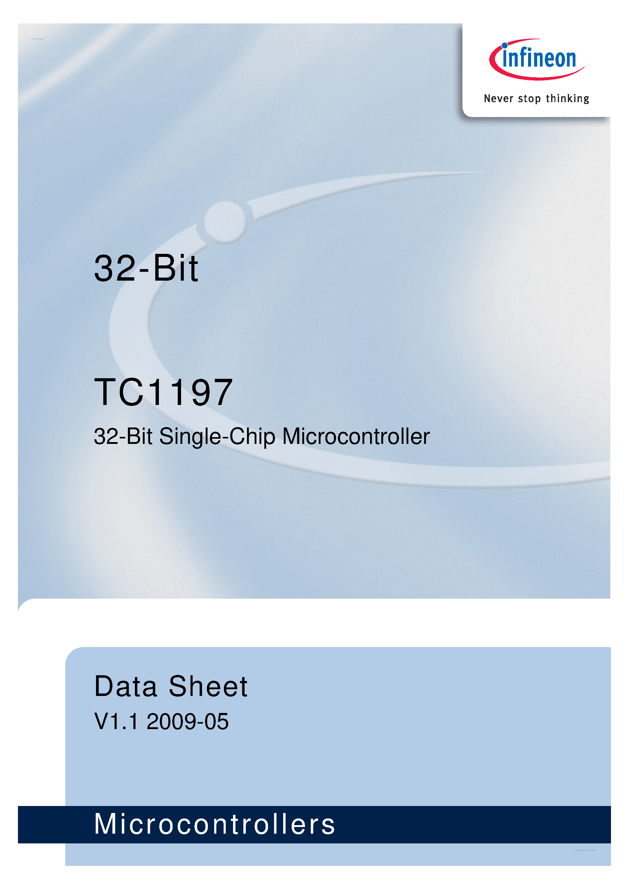 Datasheet SAK-TC1197 - 32-Bit Single-Chip Microcontroller page 1