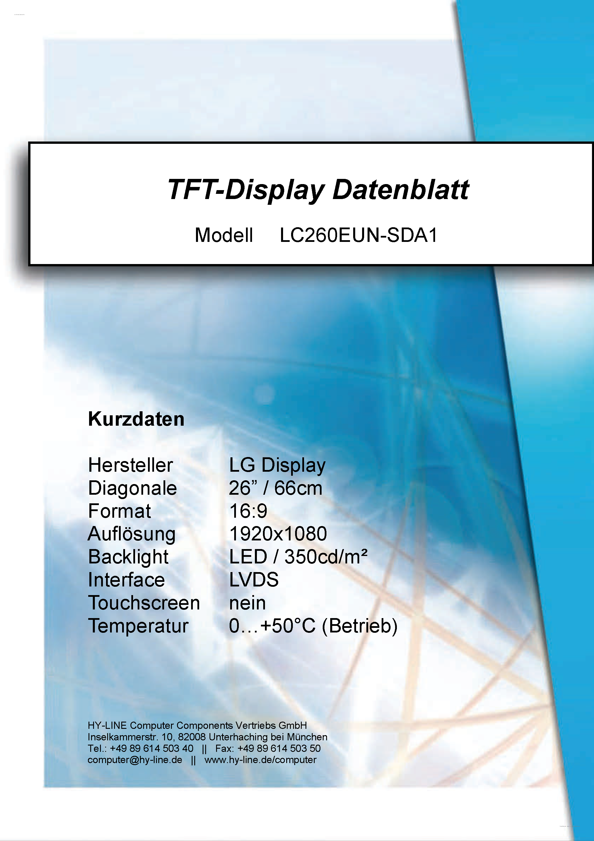 Datasheet LC260EUN-SDA1 - Display Module page 1