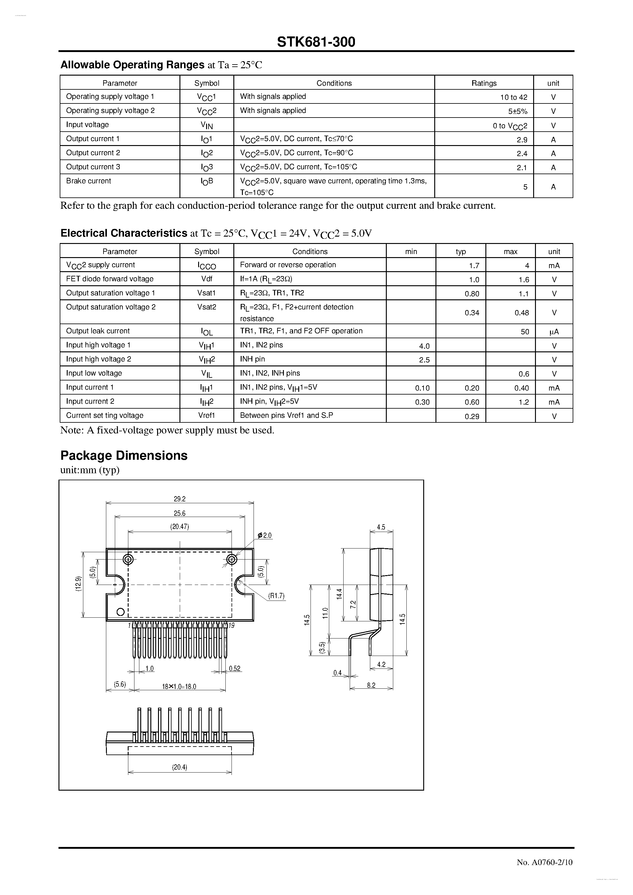 Datasheet STK681-300 - Forward/Reverse Motor Driver page 2