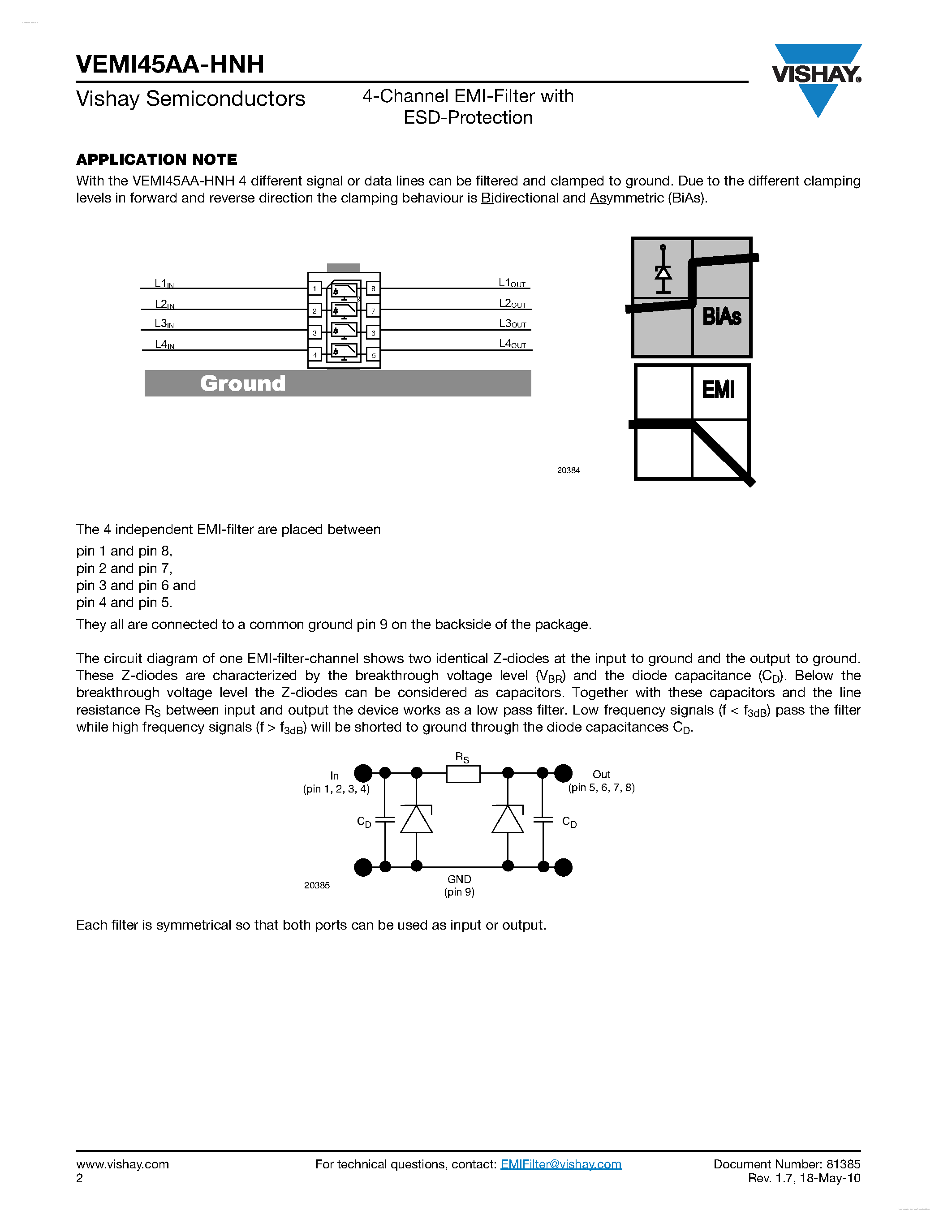 Datasheet VEMI45AA-HNH - 4-Channel EMI-Filter page 2