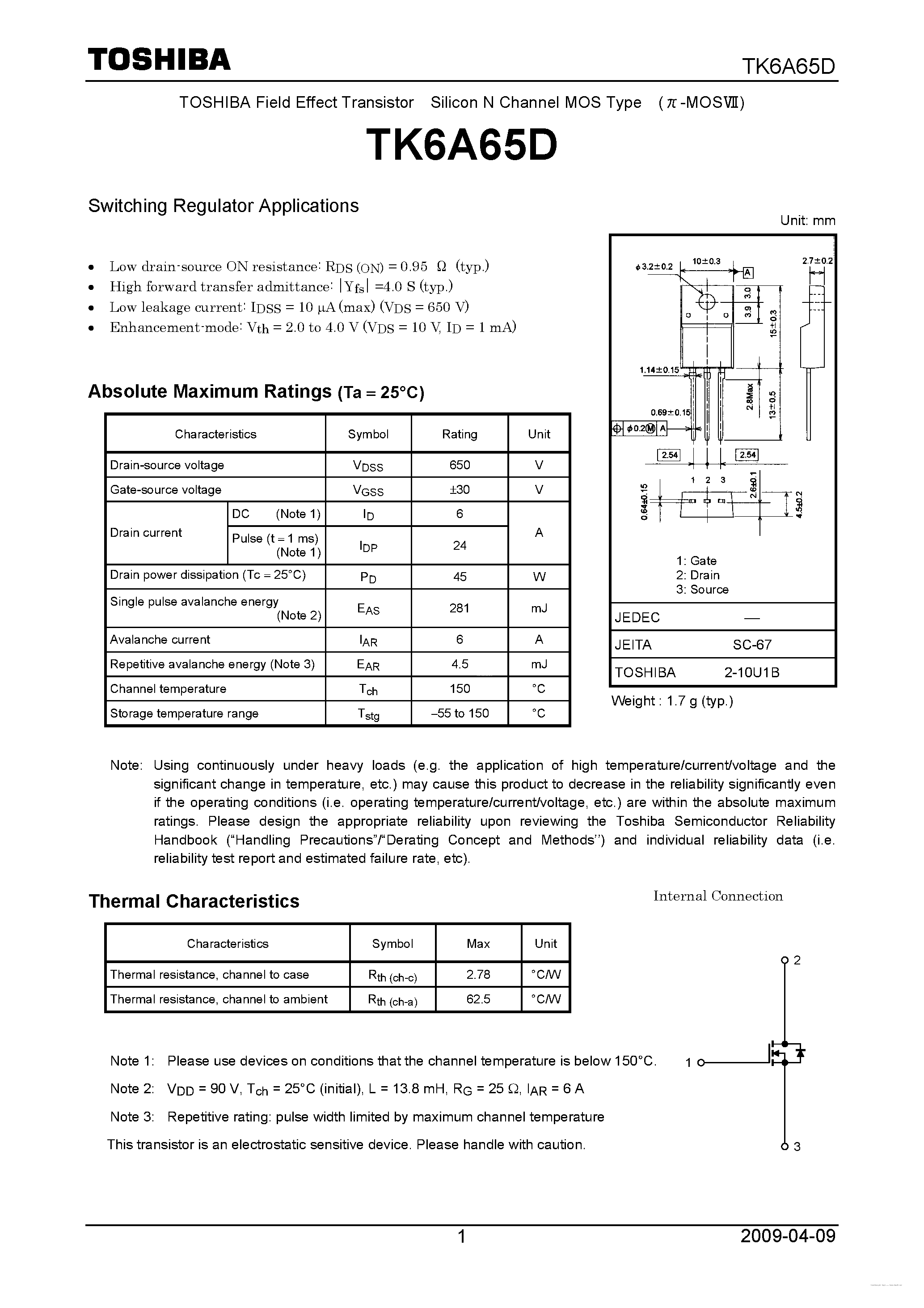 Даташит на микросхему K6A65D страница 1 Даташит K6A65D - страница 1