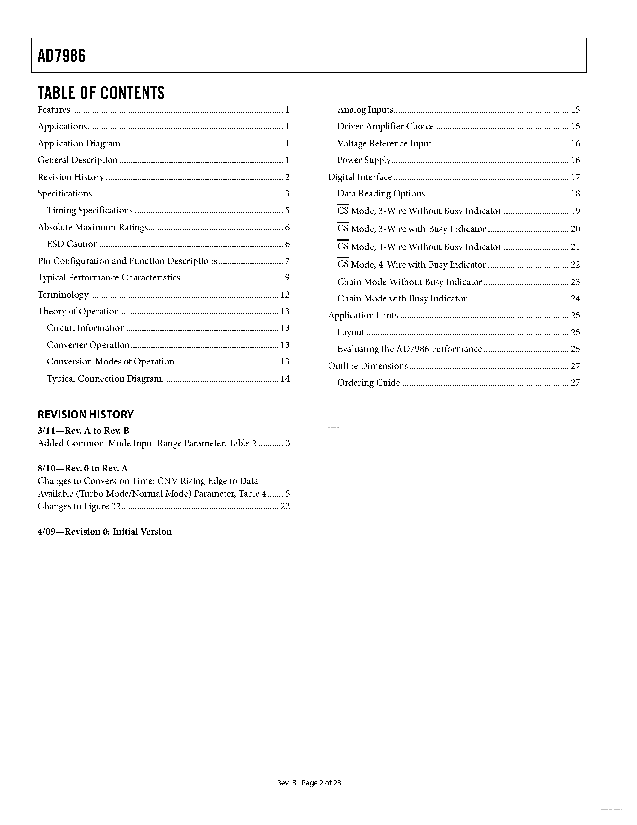 Datasheet AD7986 - ADC page 2