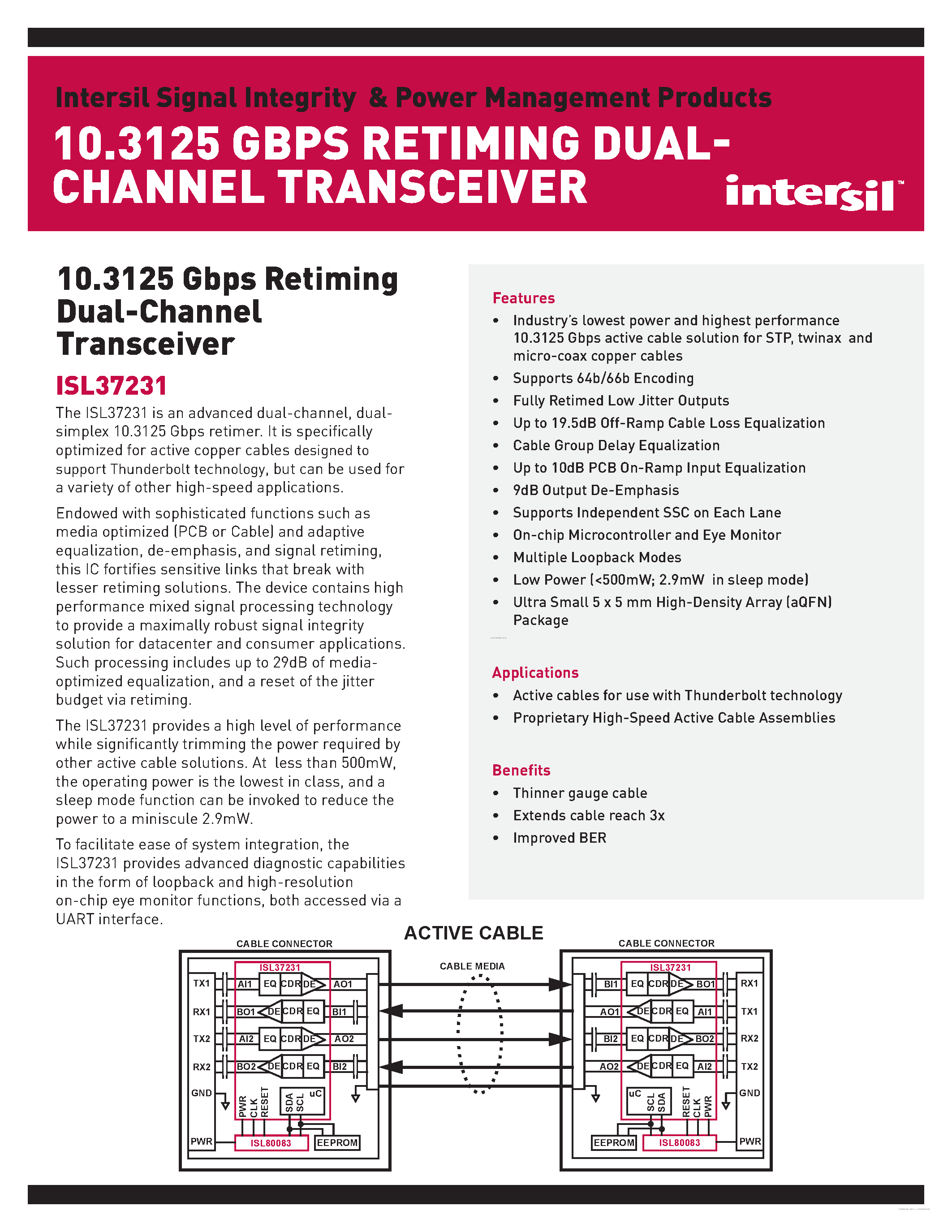 Datasheet ISL37231 - page 1