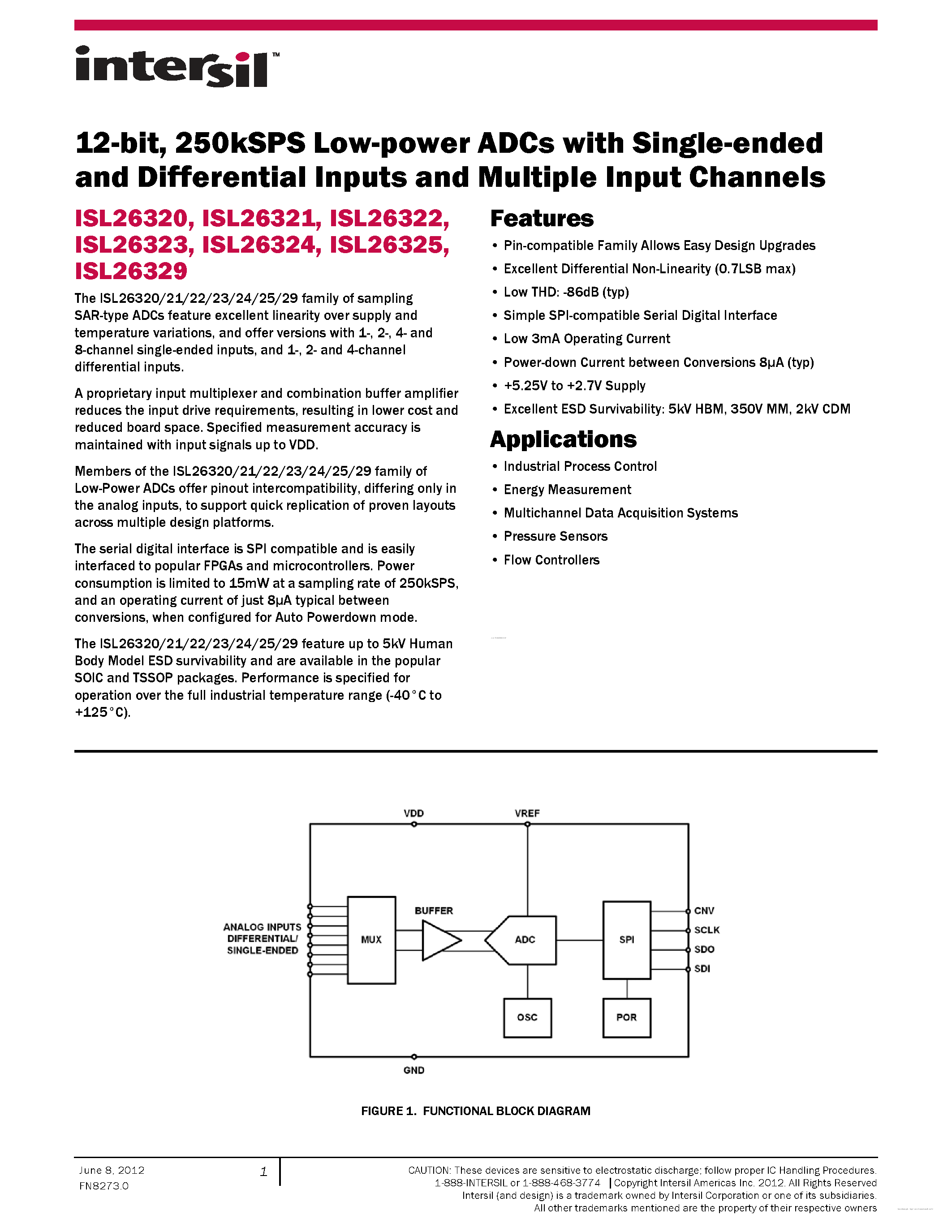 Datasheet ISL26320 - page 1