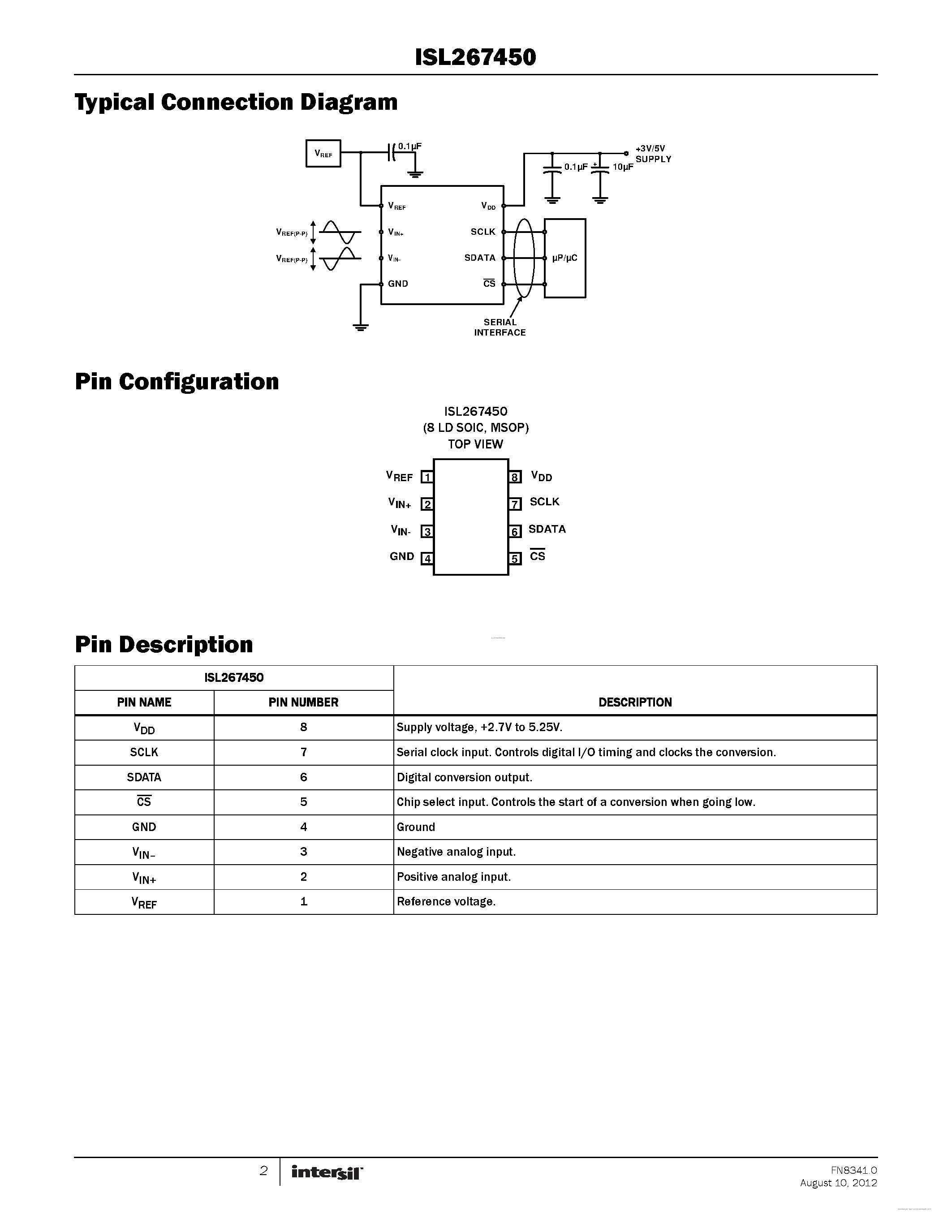 Datasheet ISL267450 - page 2