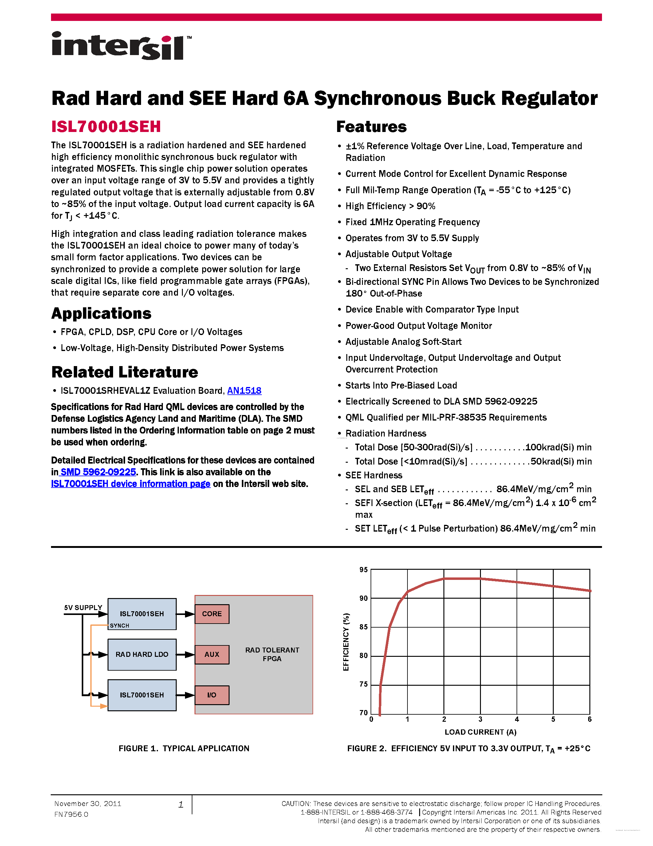 Datasheet ISL70001SEH - page 1