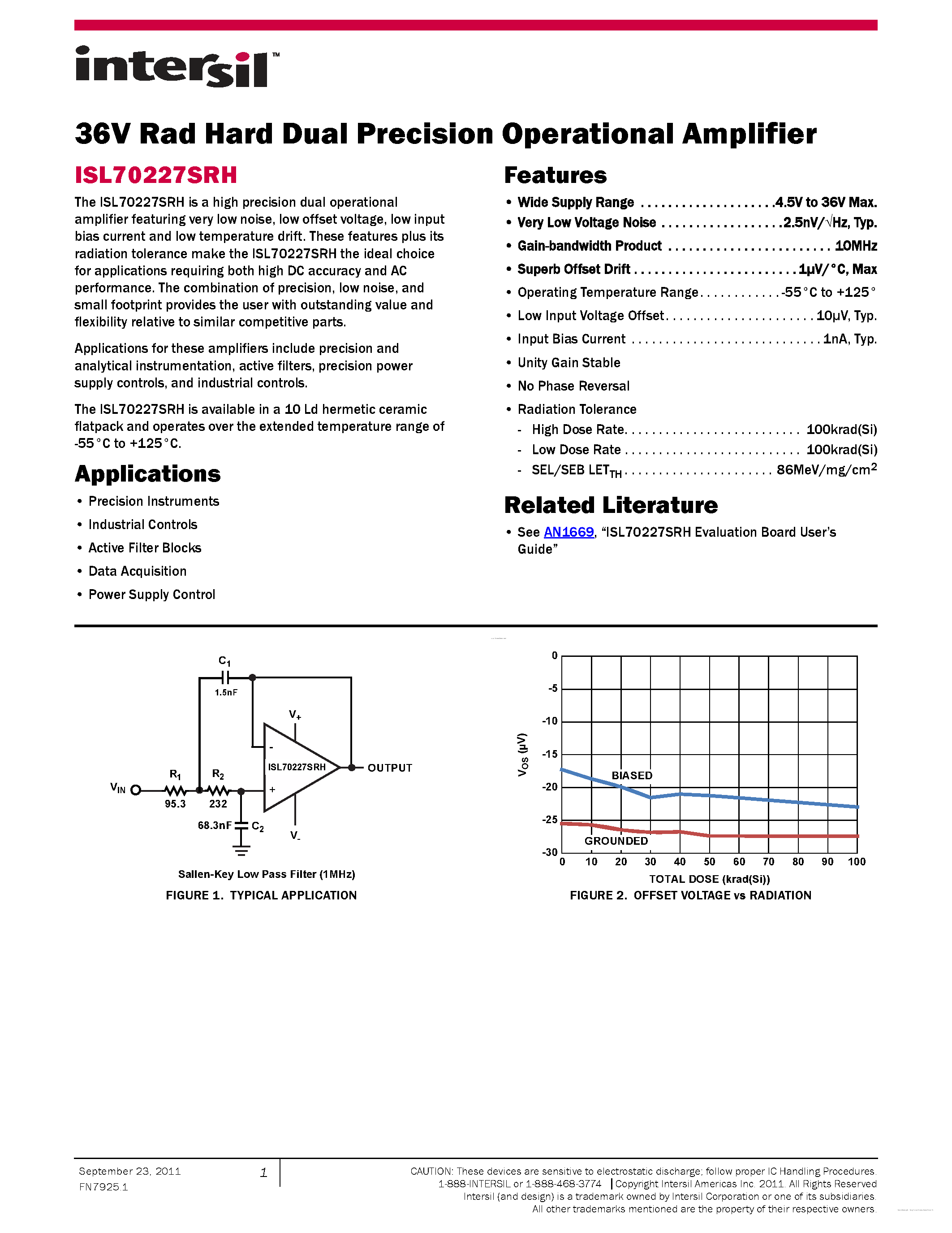 Datasheet ISL70227SRH - page 1