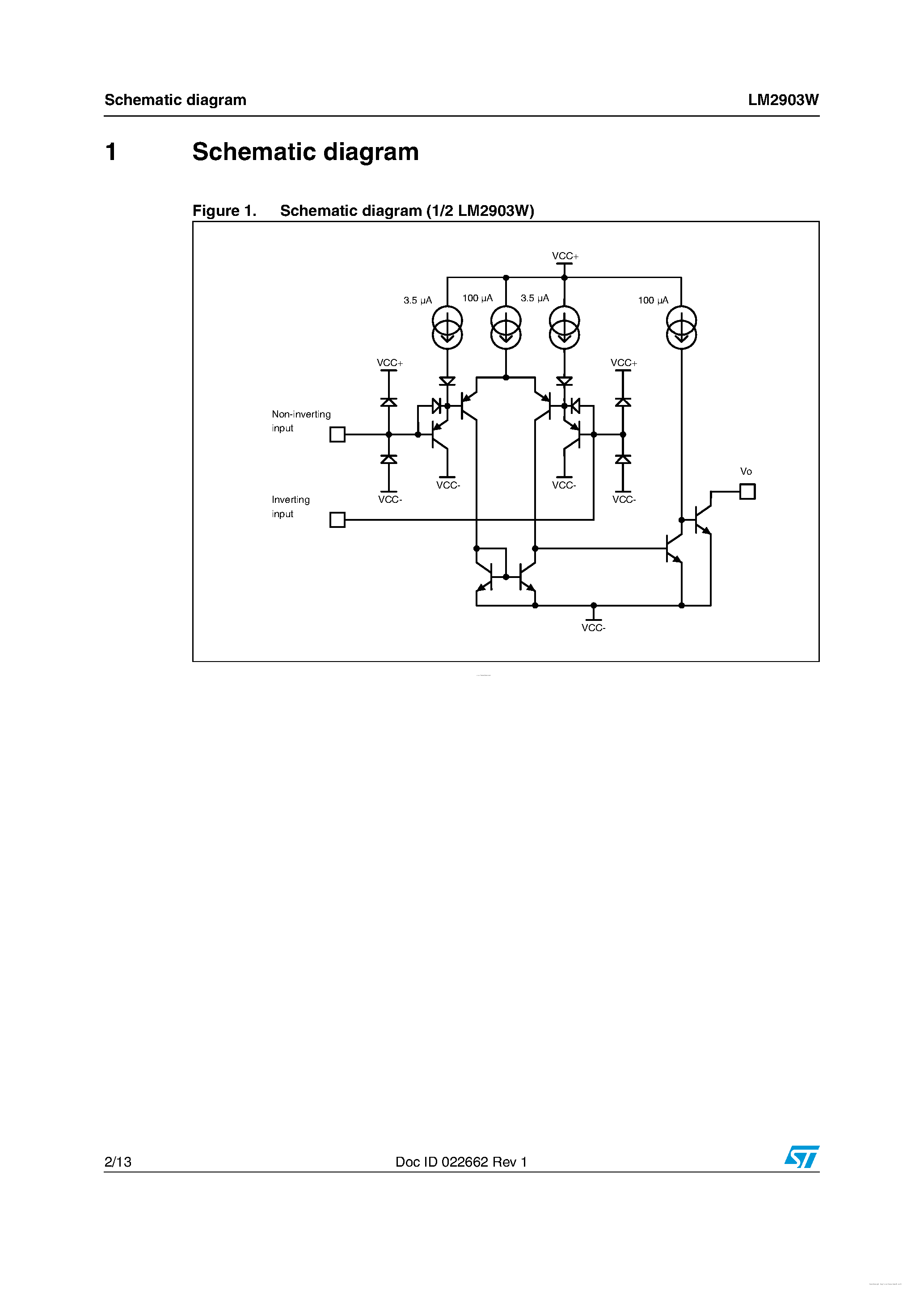 Datasheet LM2903W - Low-power dual voltage comparator page 2