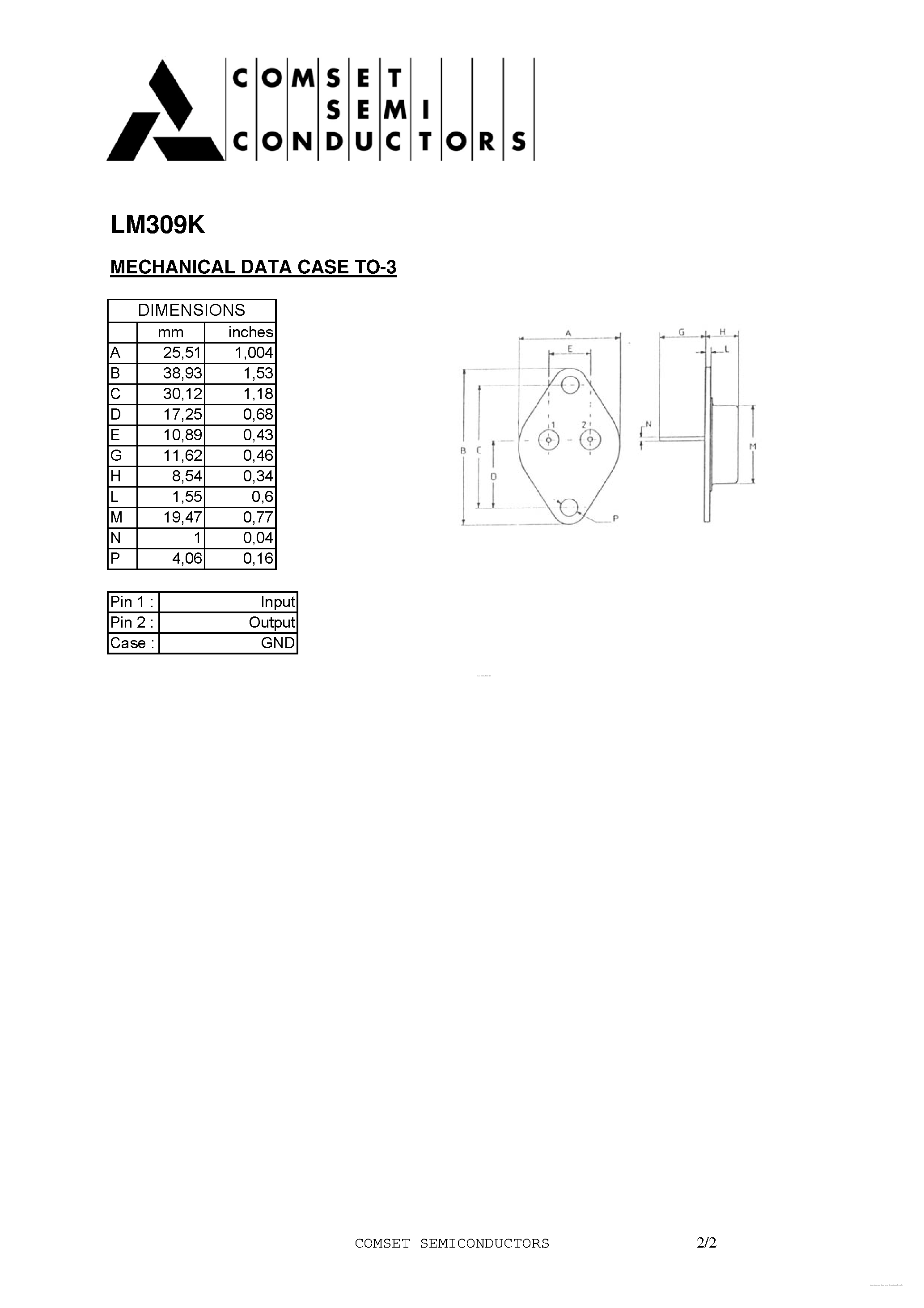 Datasheet LM309K - Voltage Regulators page 2