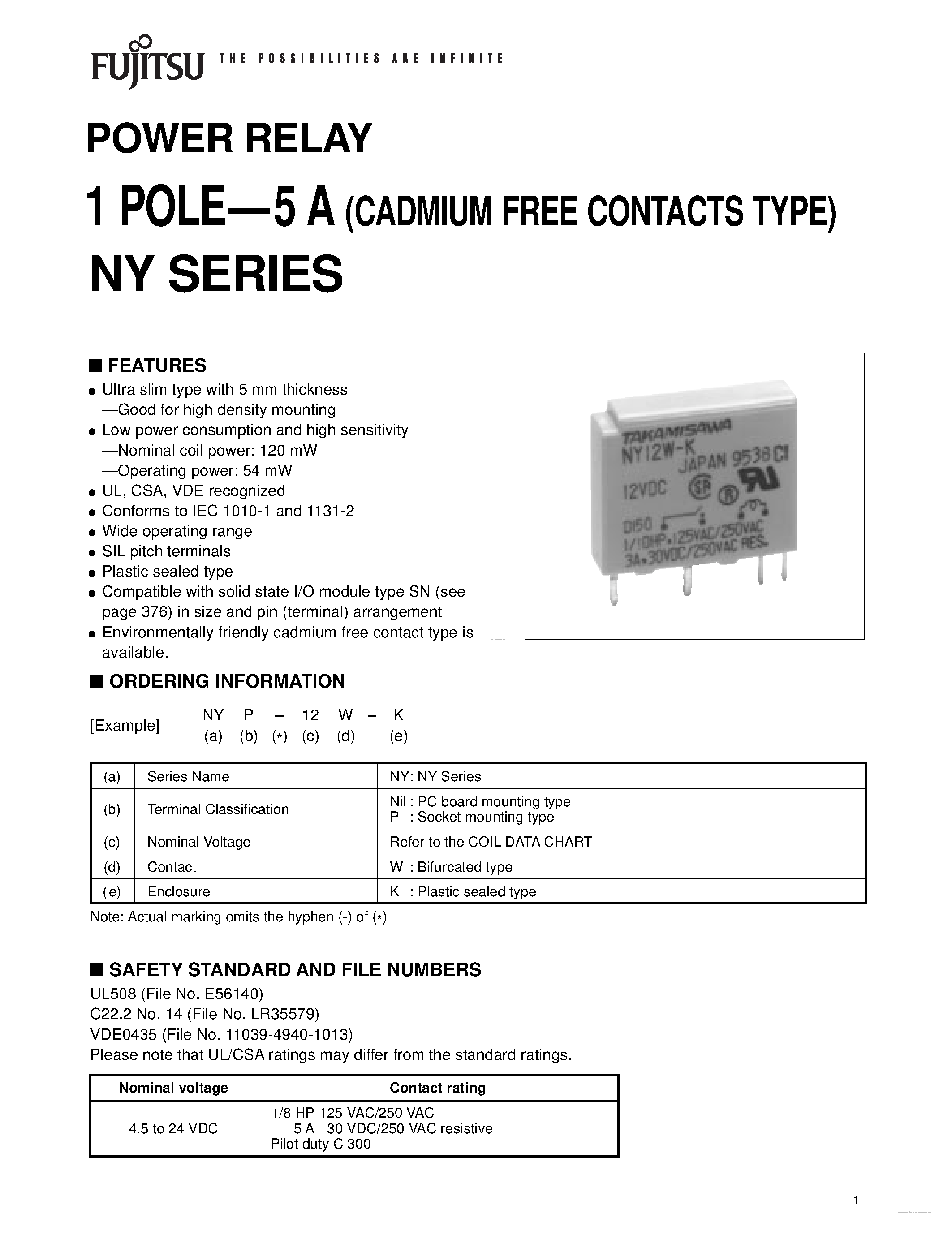 Datasheet NY24W-K - page 1