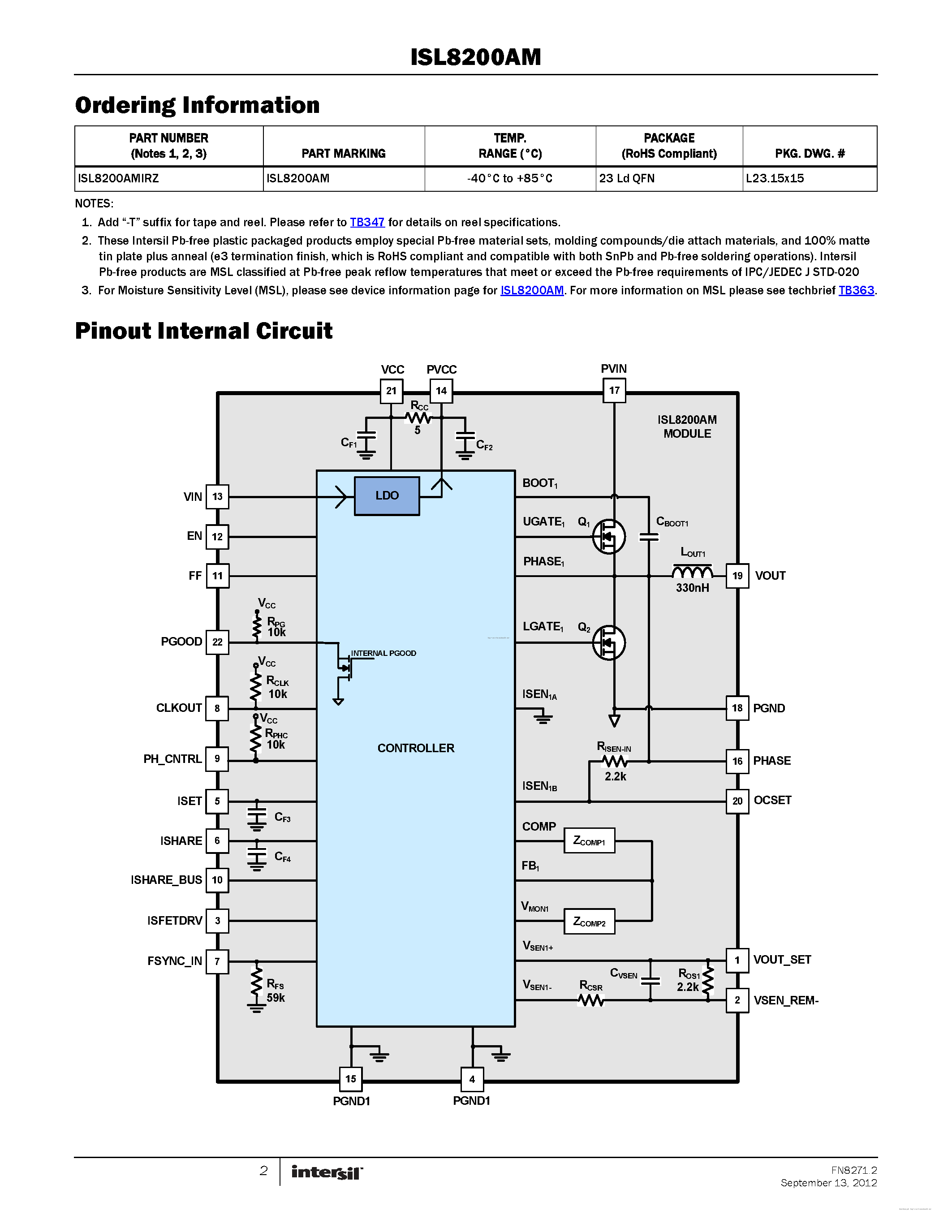 Datasheet ISL8200AM - page 2