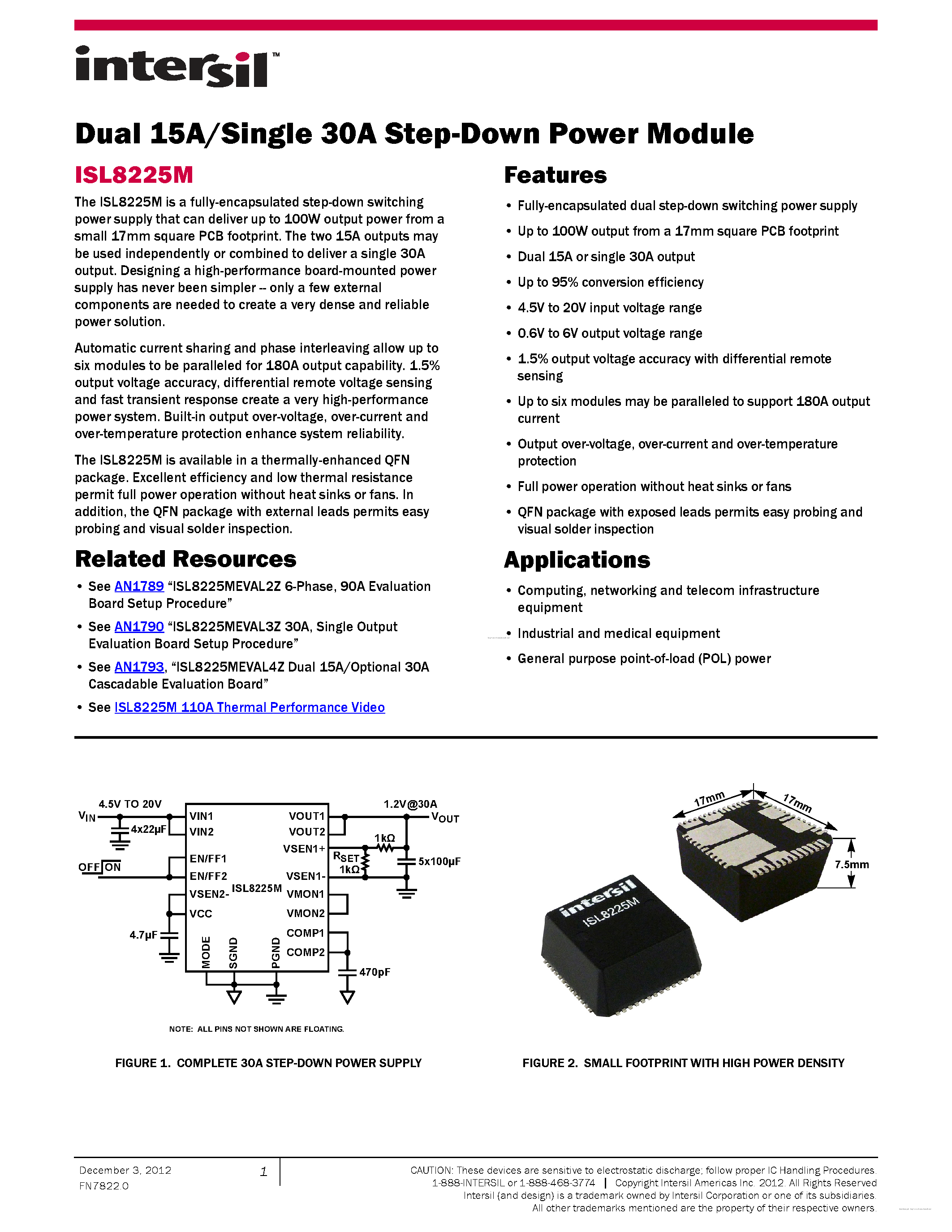 Datasheet ISL8225M - page 1