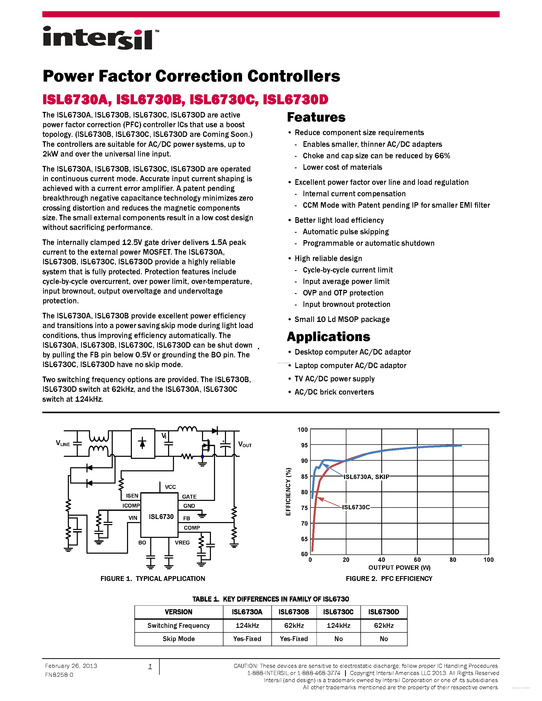 Datasheet ISL6730A - page 1