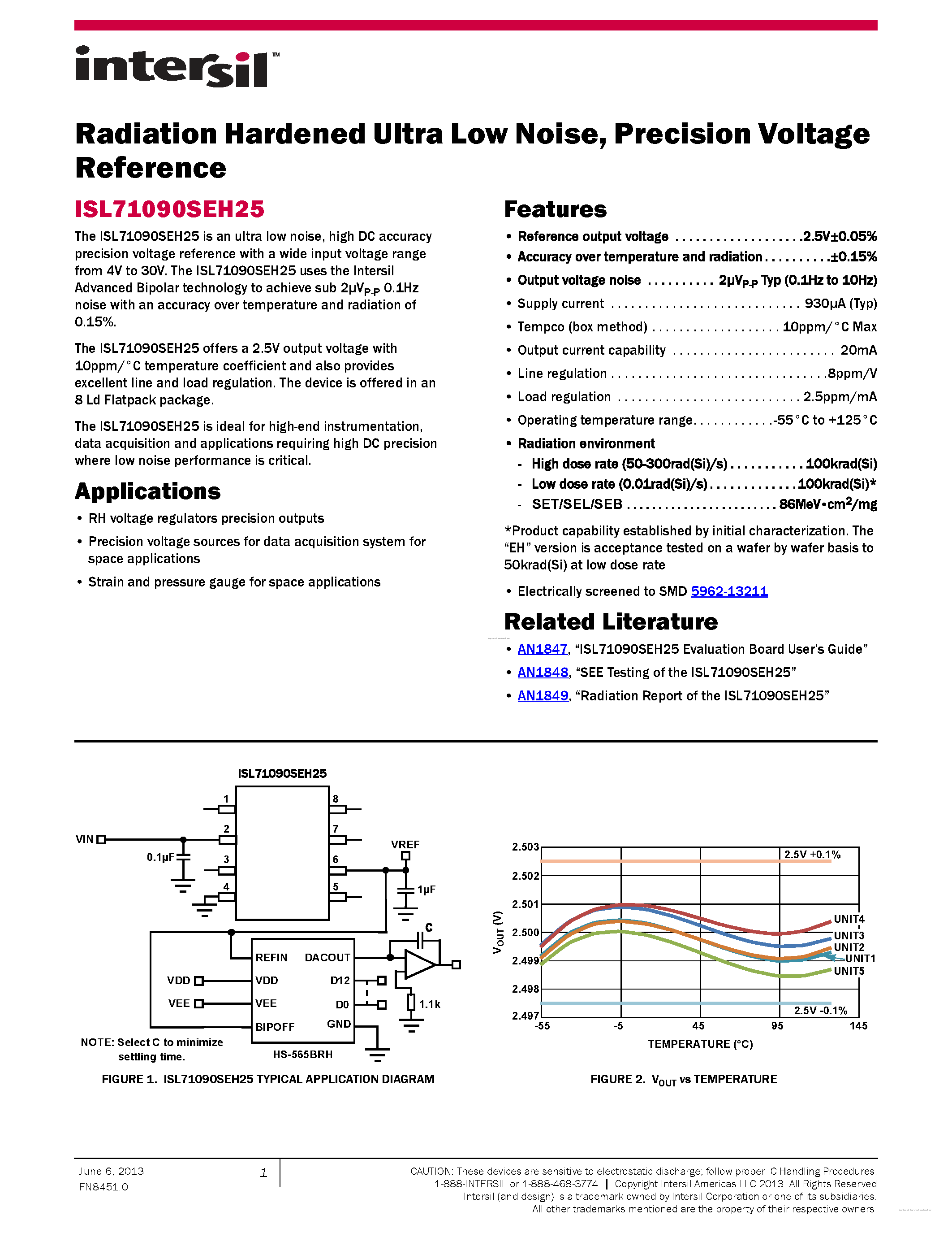 Datasheet ISL71090SEHF25 - page 1