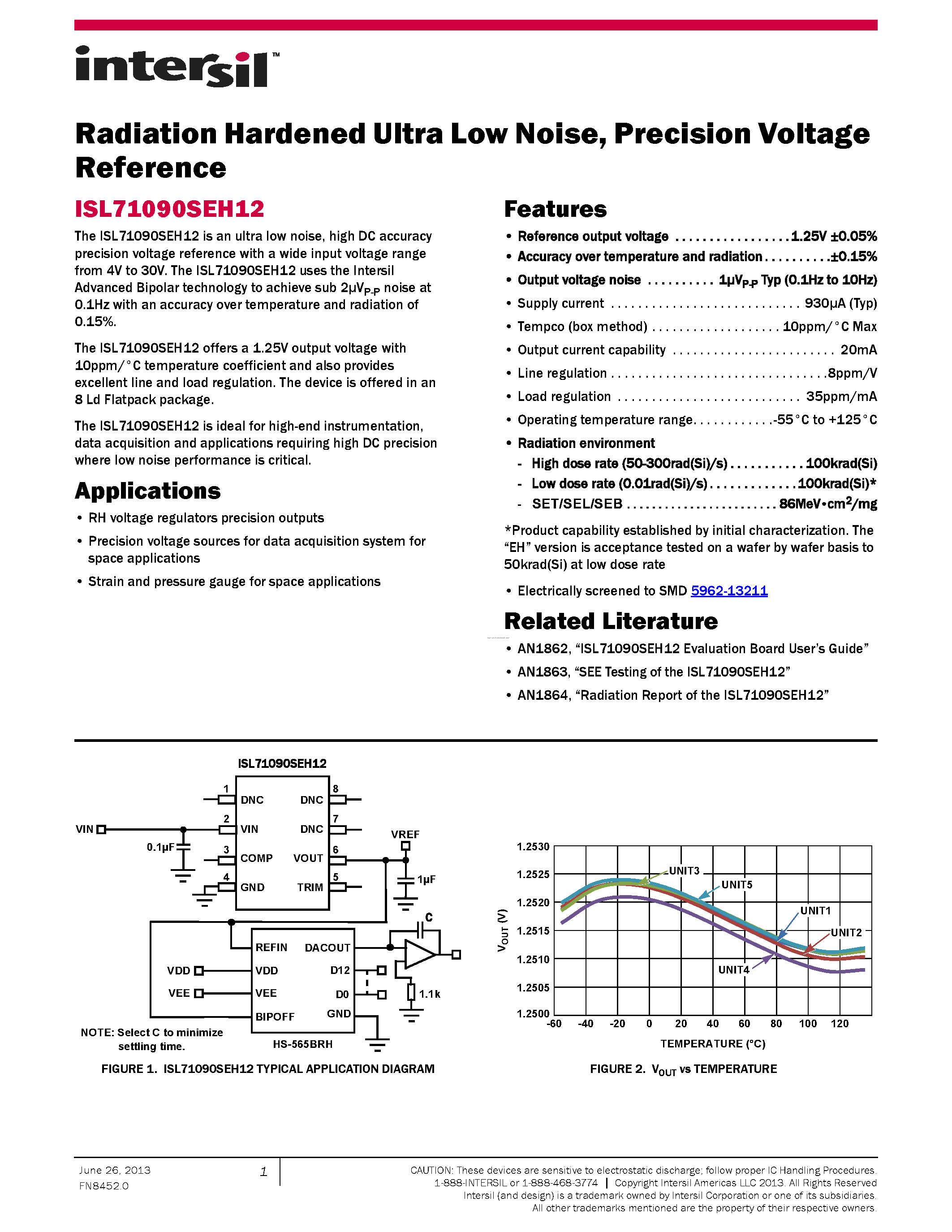 Datasheet ISL71090SEH12 - page 1