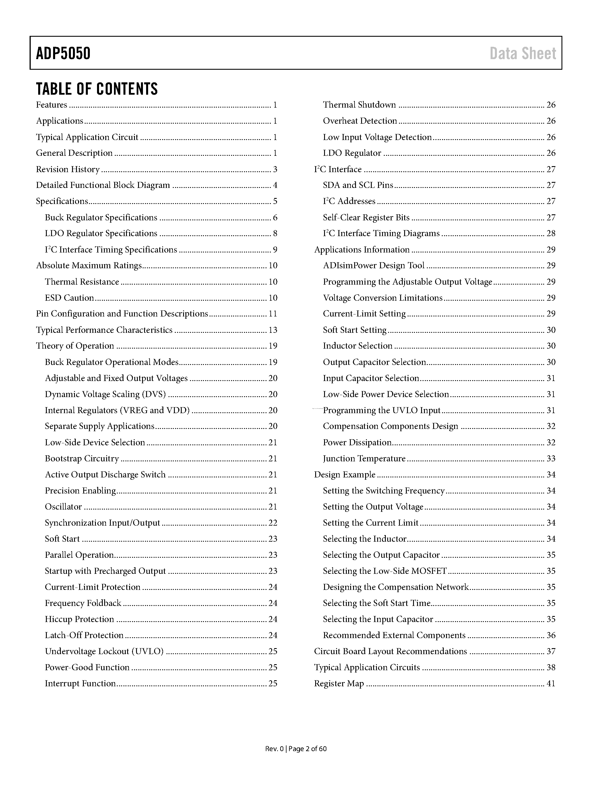 Datasheet ADP5050 - page 2