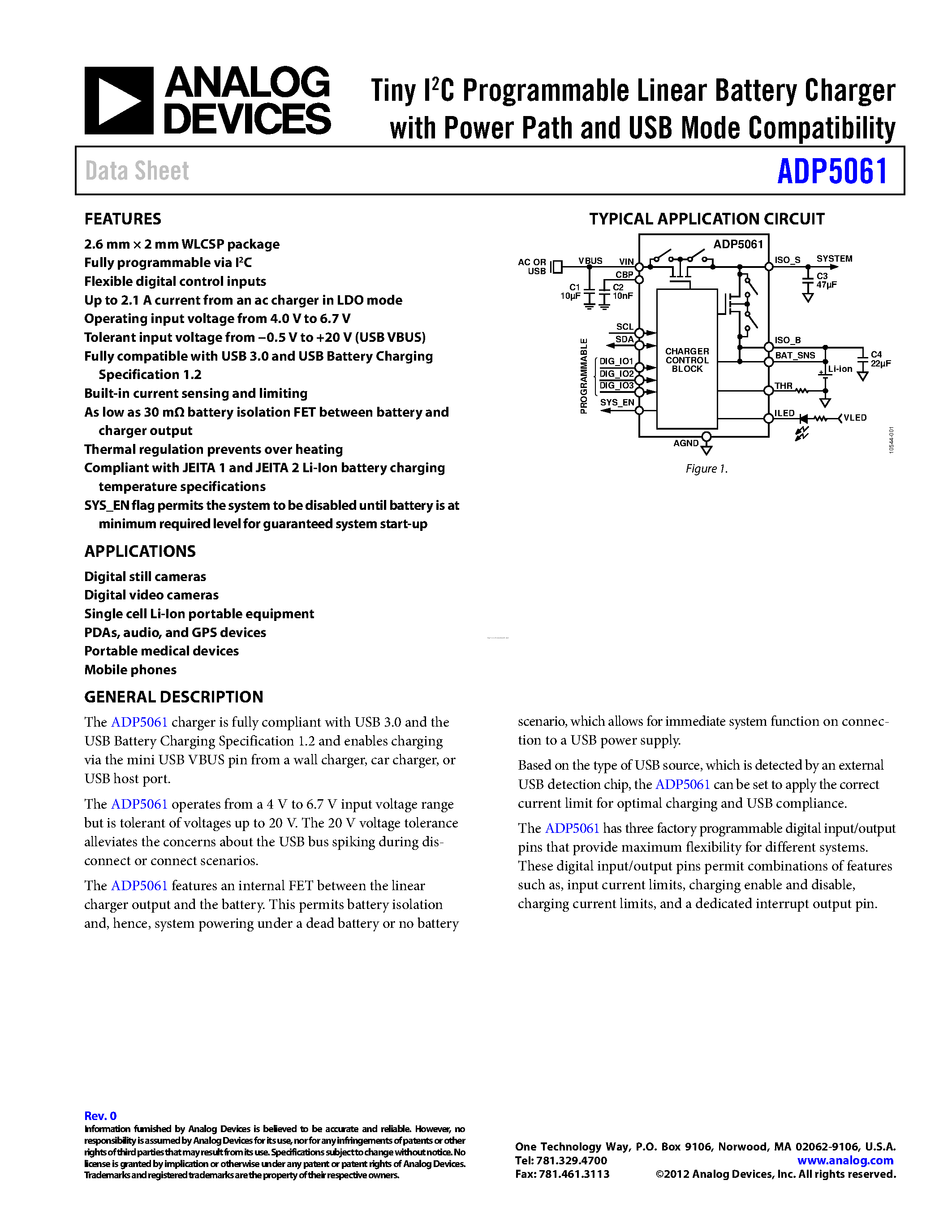 Datasheet ADP5061 - page 1