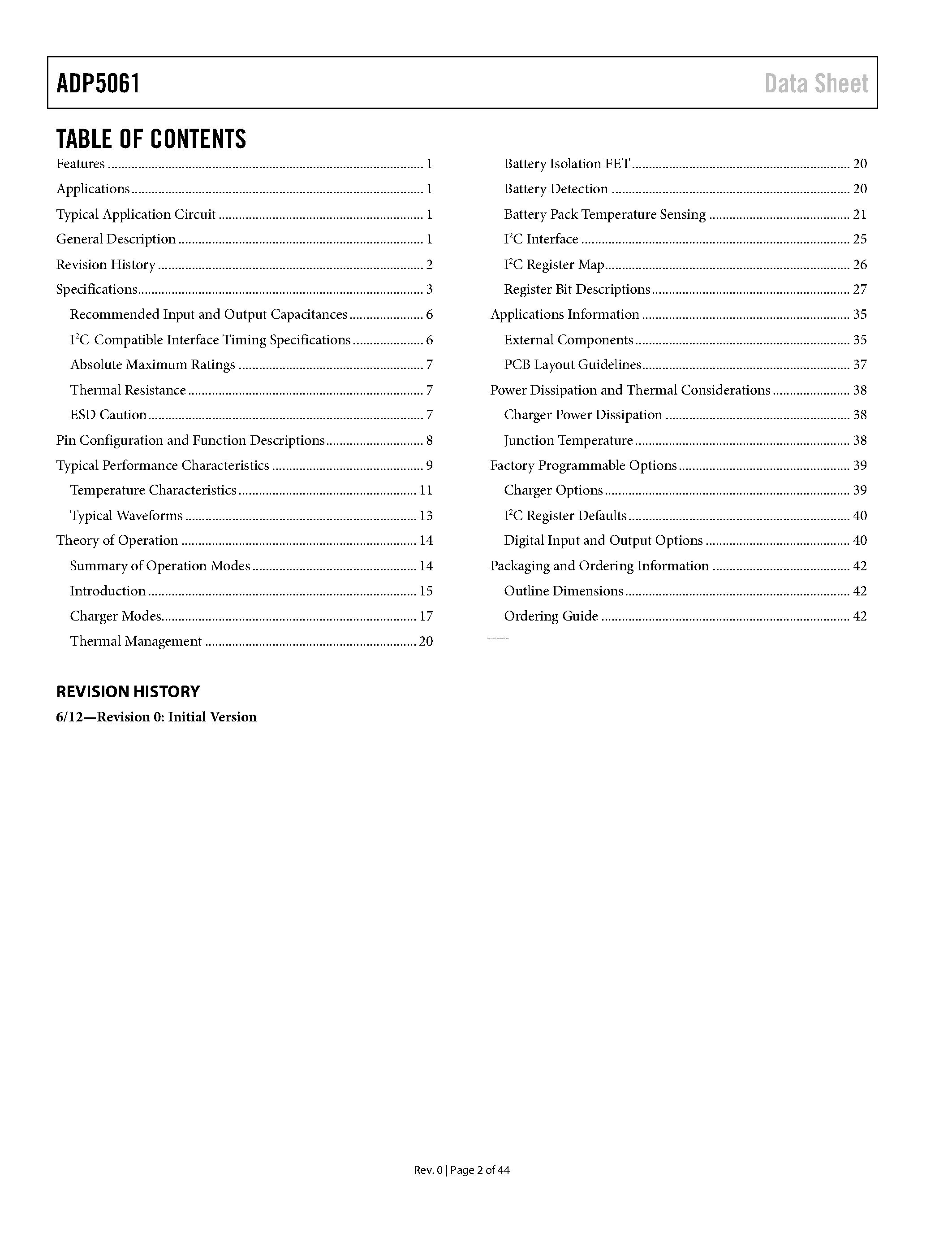 Datasheet ADP5061 - page 2