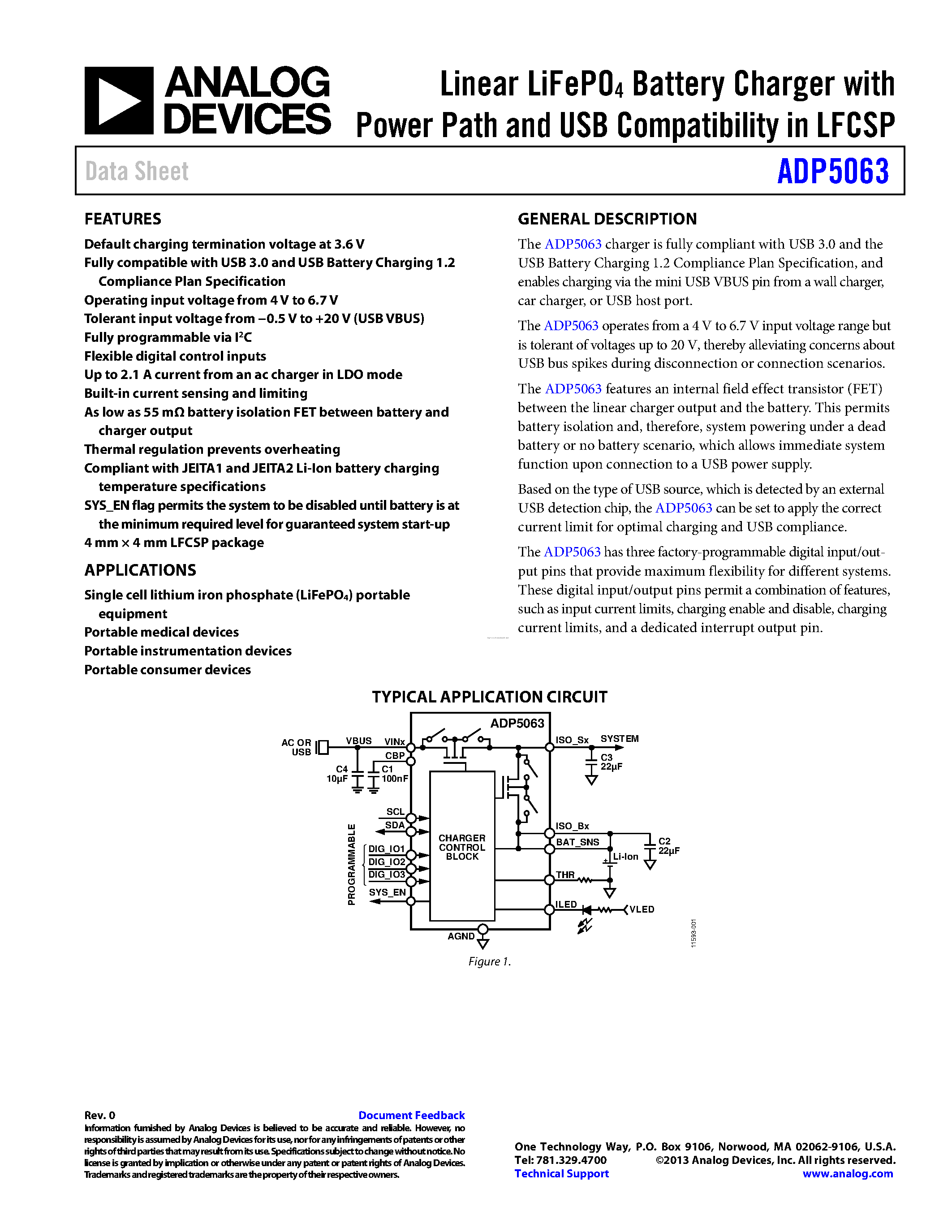 Datasheet ADP5063 - page 1