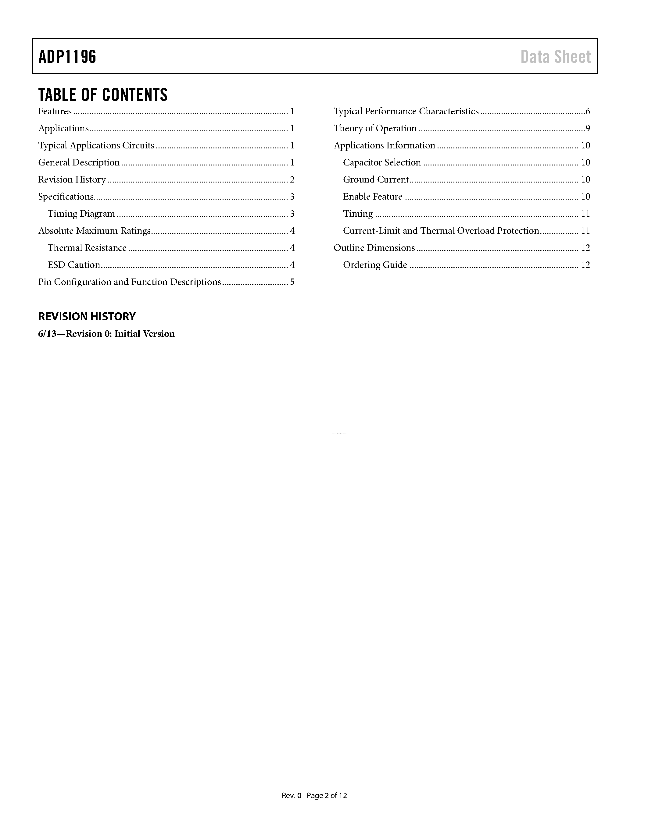 Datasheet ADP1196 - page 2