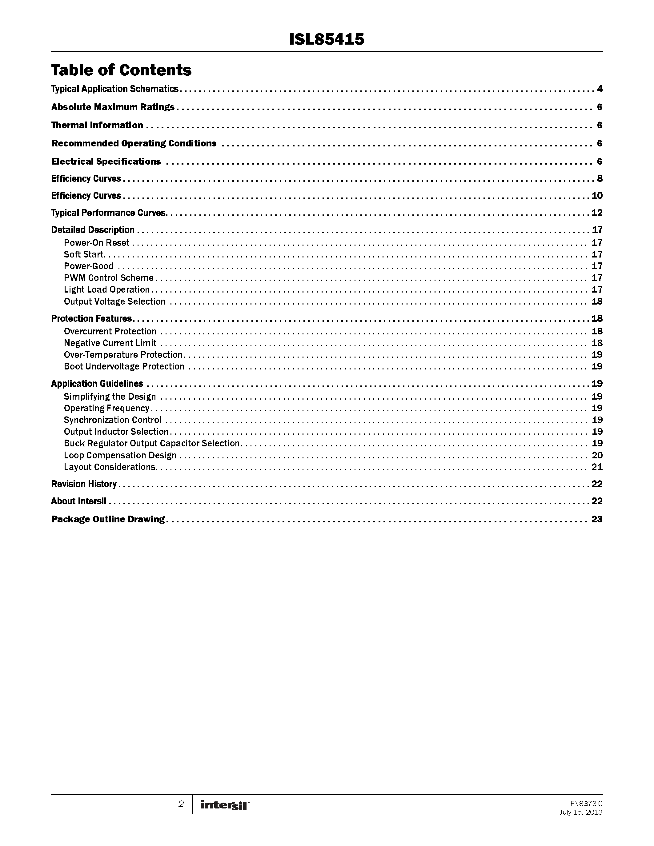 Datasheet ISL85415 - page 2