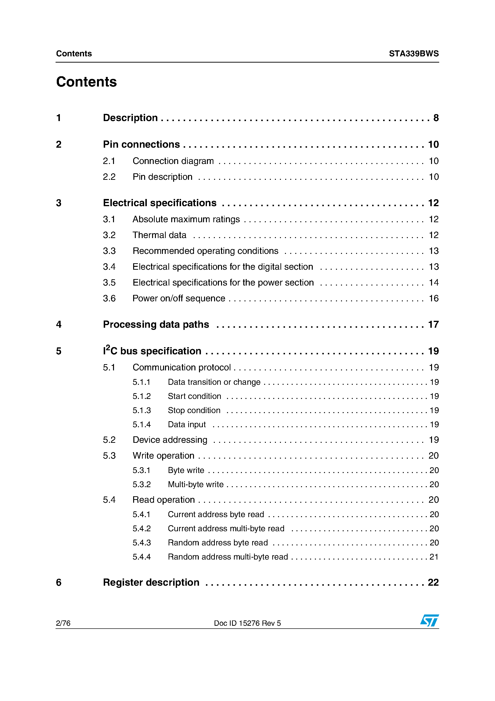 Даташит STA339BWS - страница 2