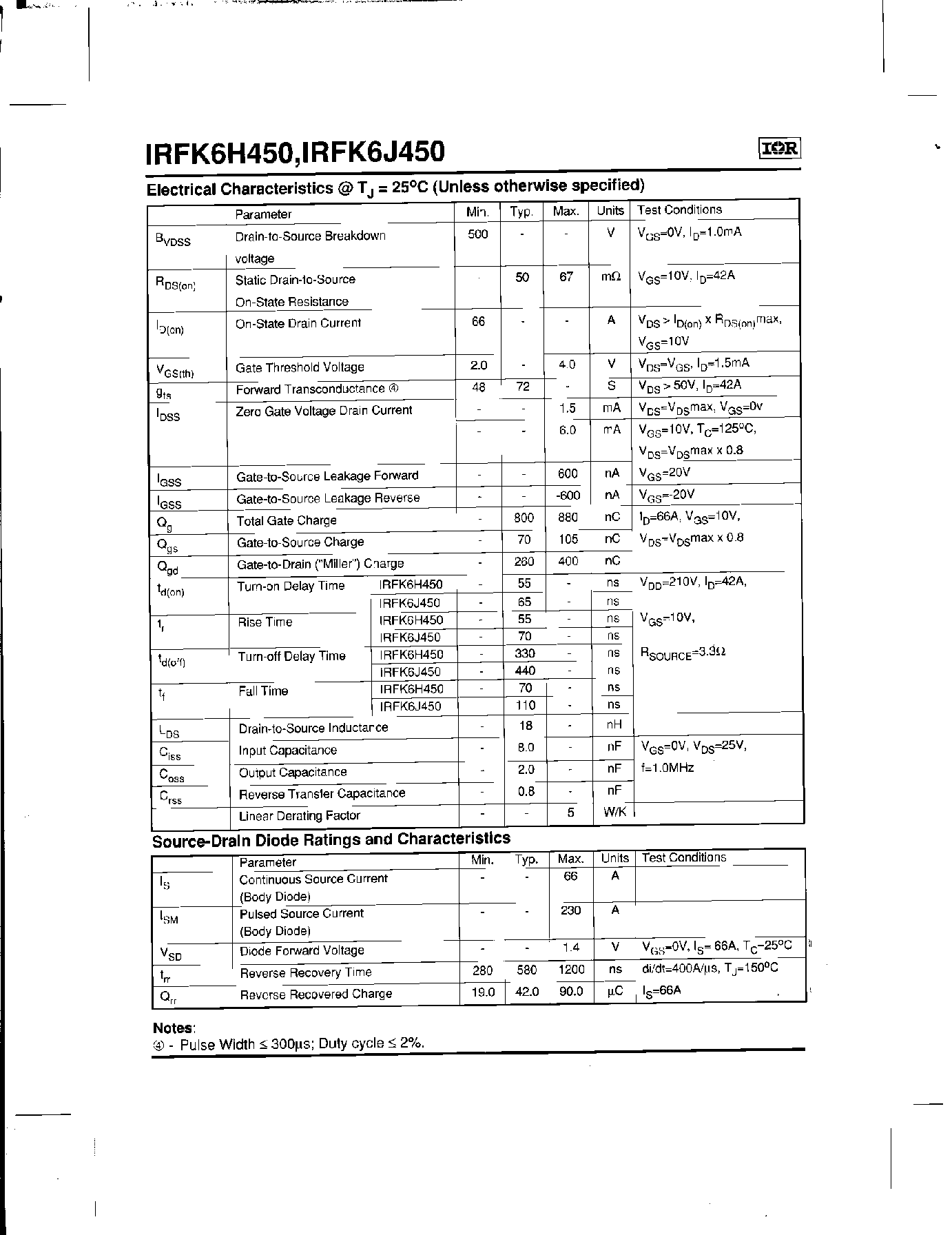 Datasheet IRFK6H450 - page 2