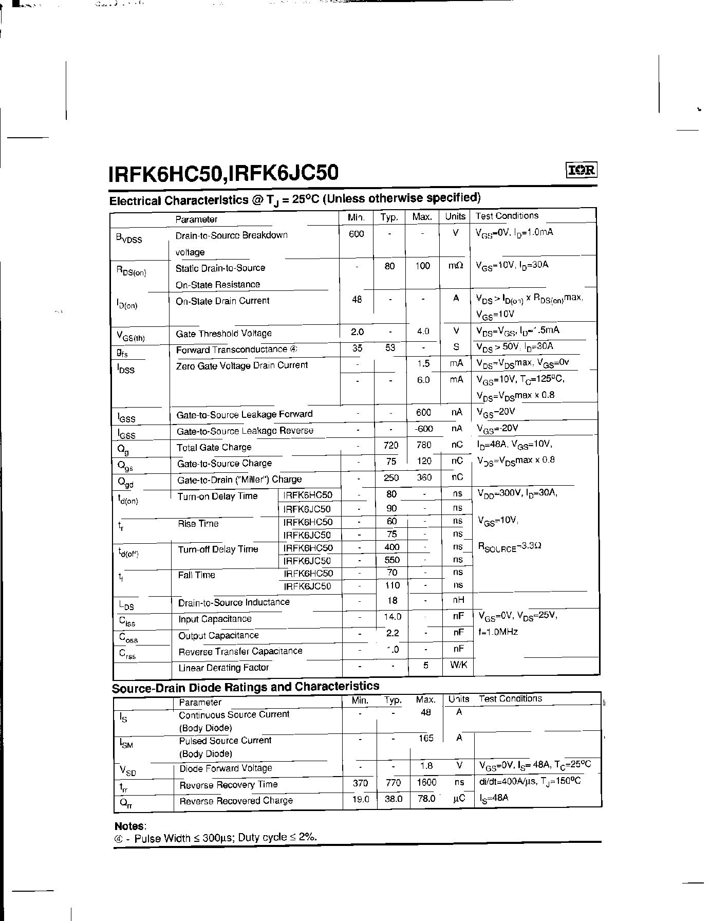 Datasheet IRFK6HC50 - page 2