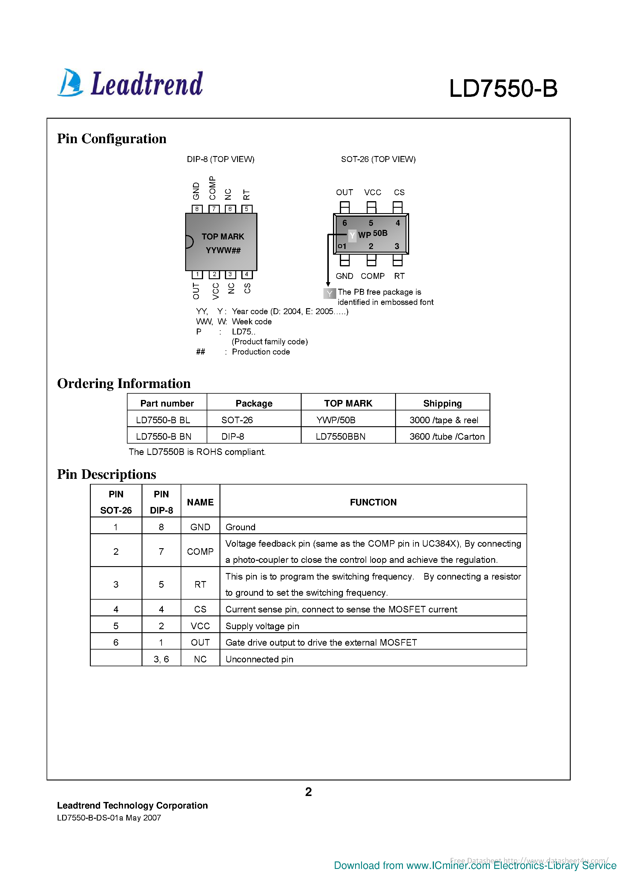 Datasheet LD7550-B - page 2