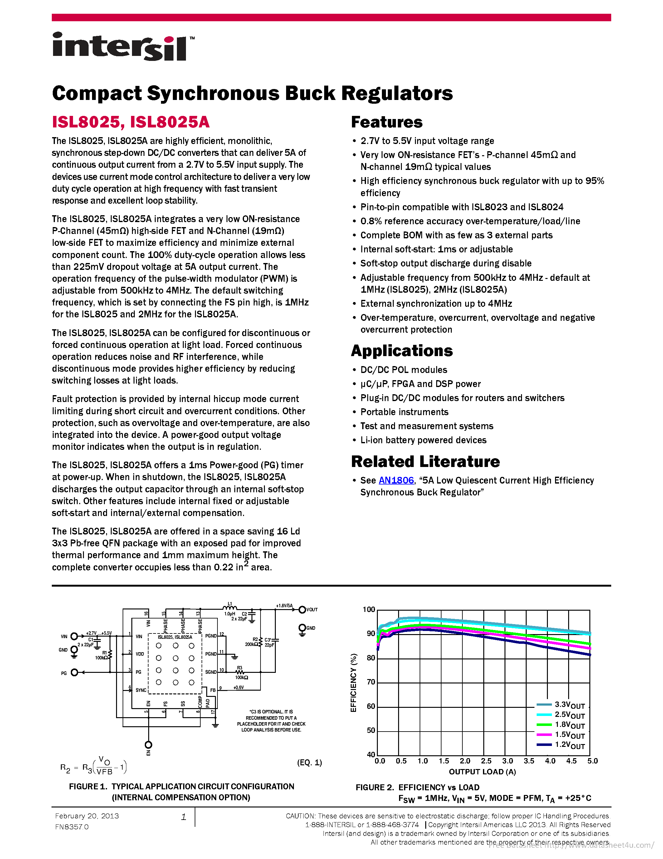 Datasheet ISL8025 - page 1