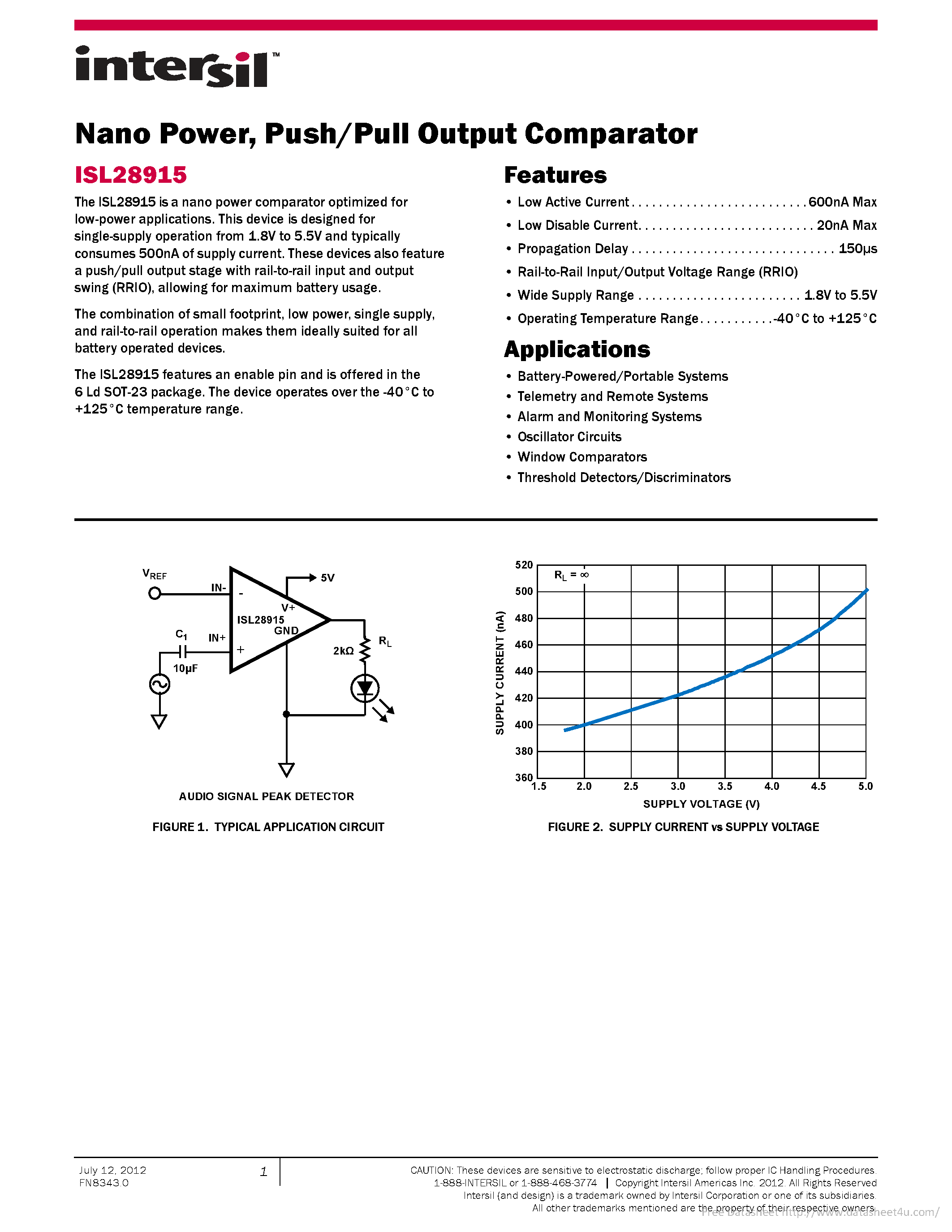 Datasheet ISL28915 - page 1