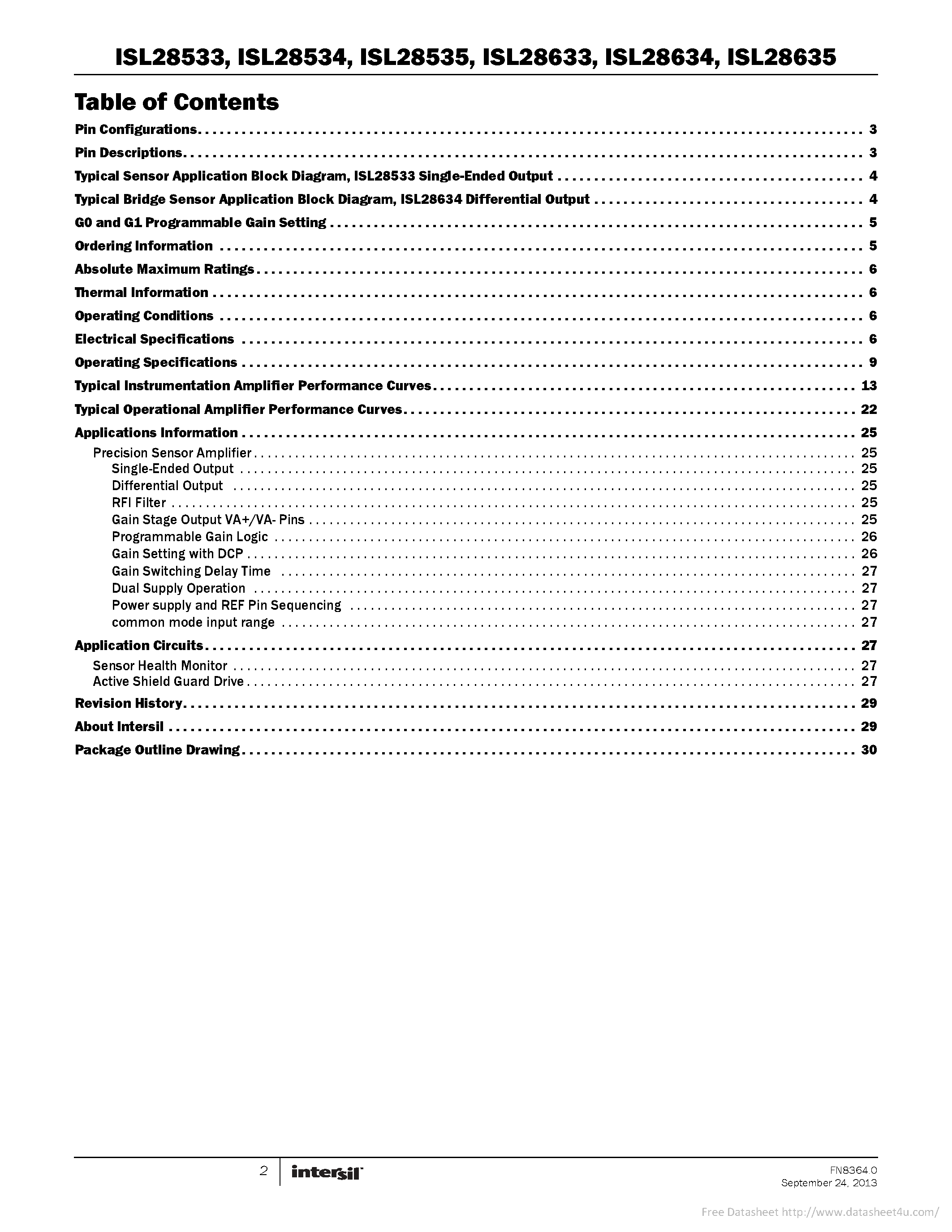 Datasheet ISL28533 - page 2