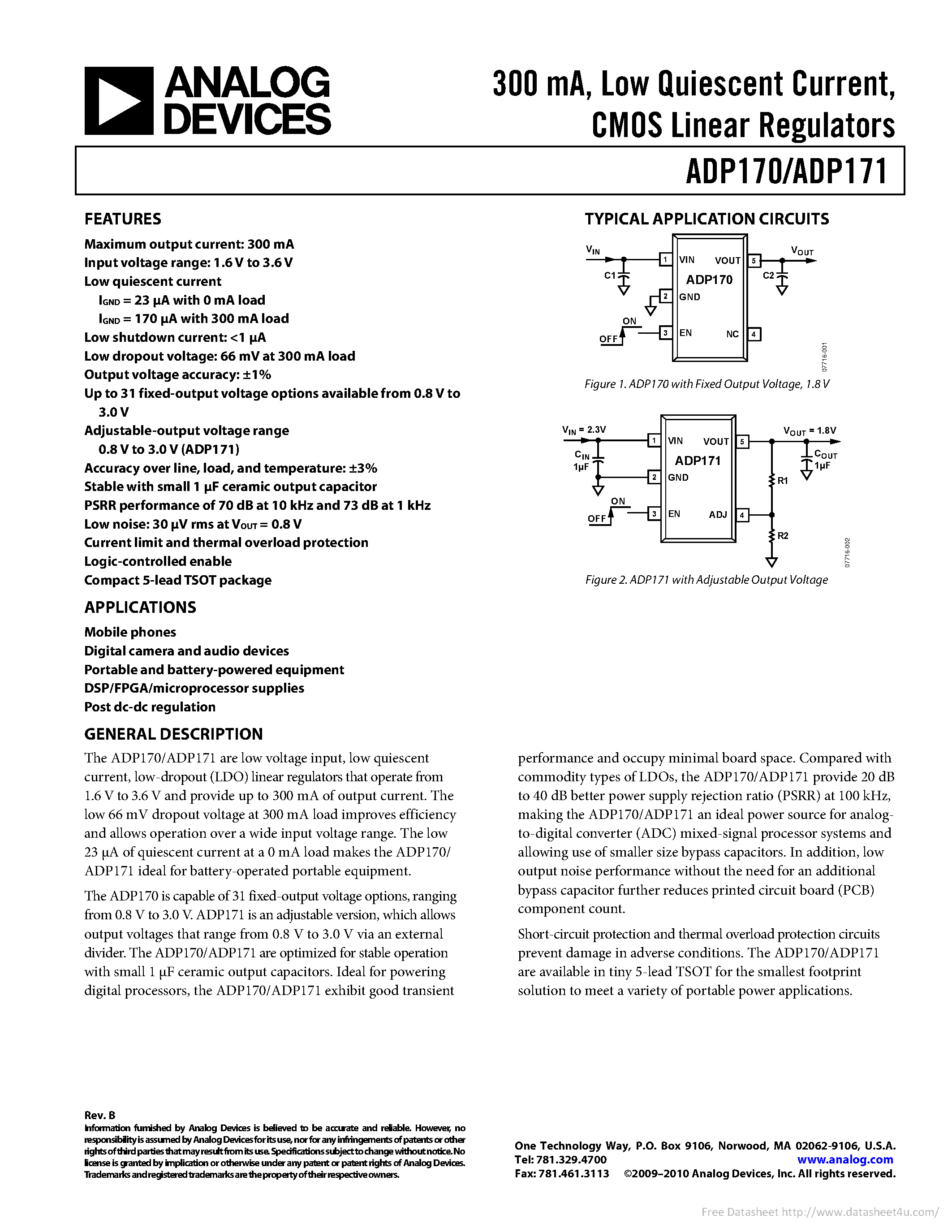 Datasheet ADP170 - page 1