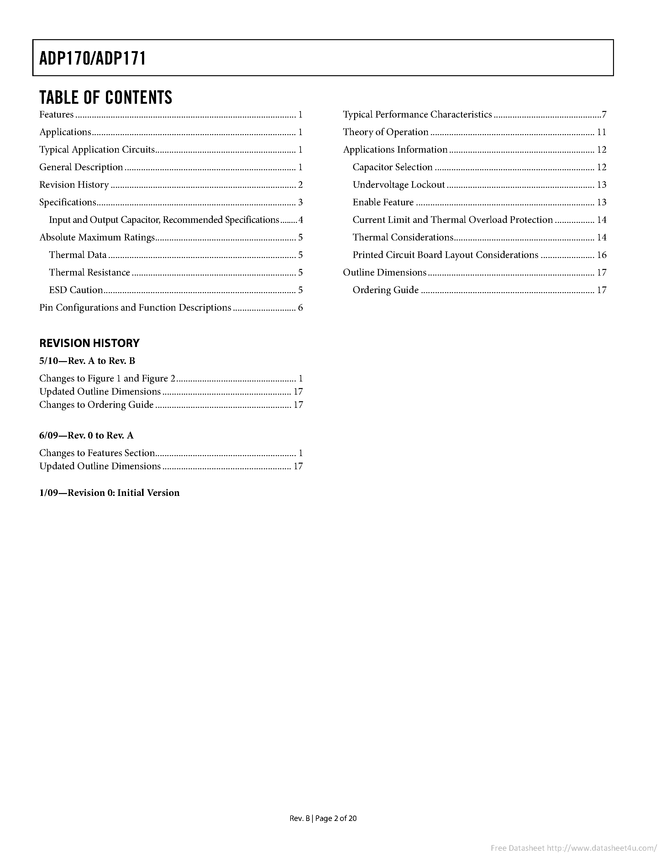 Datasheet ADP170 - page 2