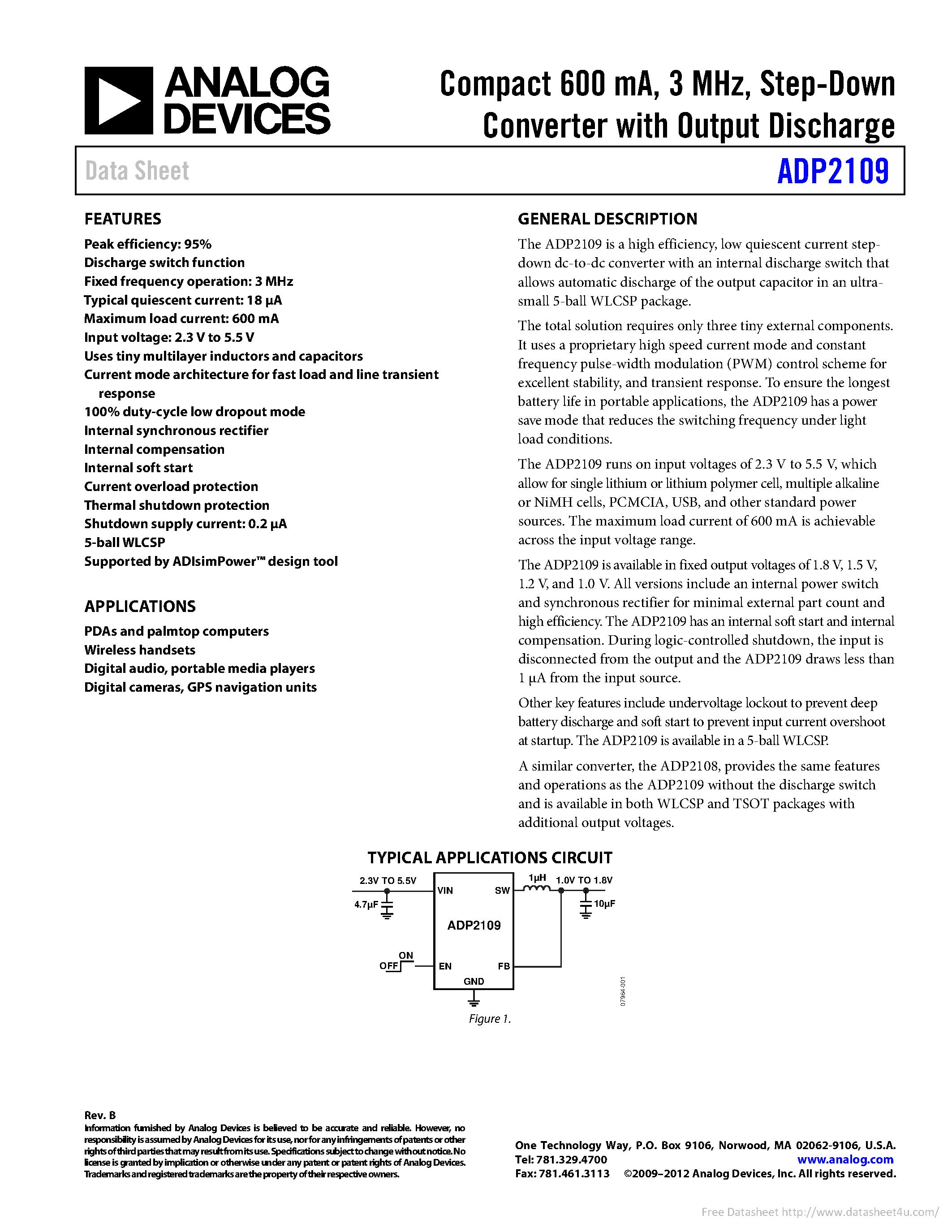 Datasheet ADP2109 - page 1