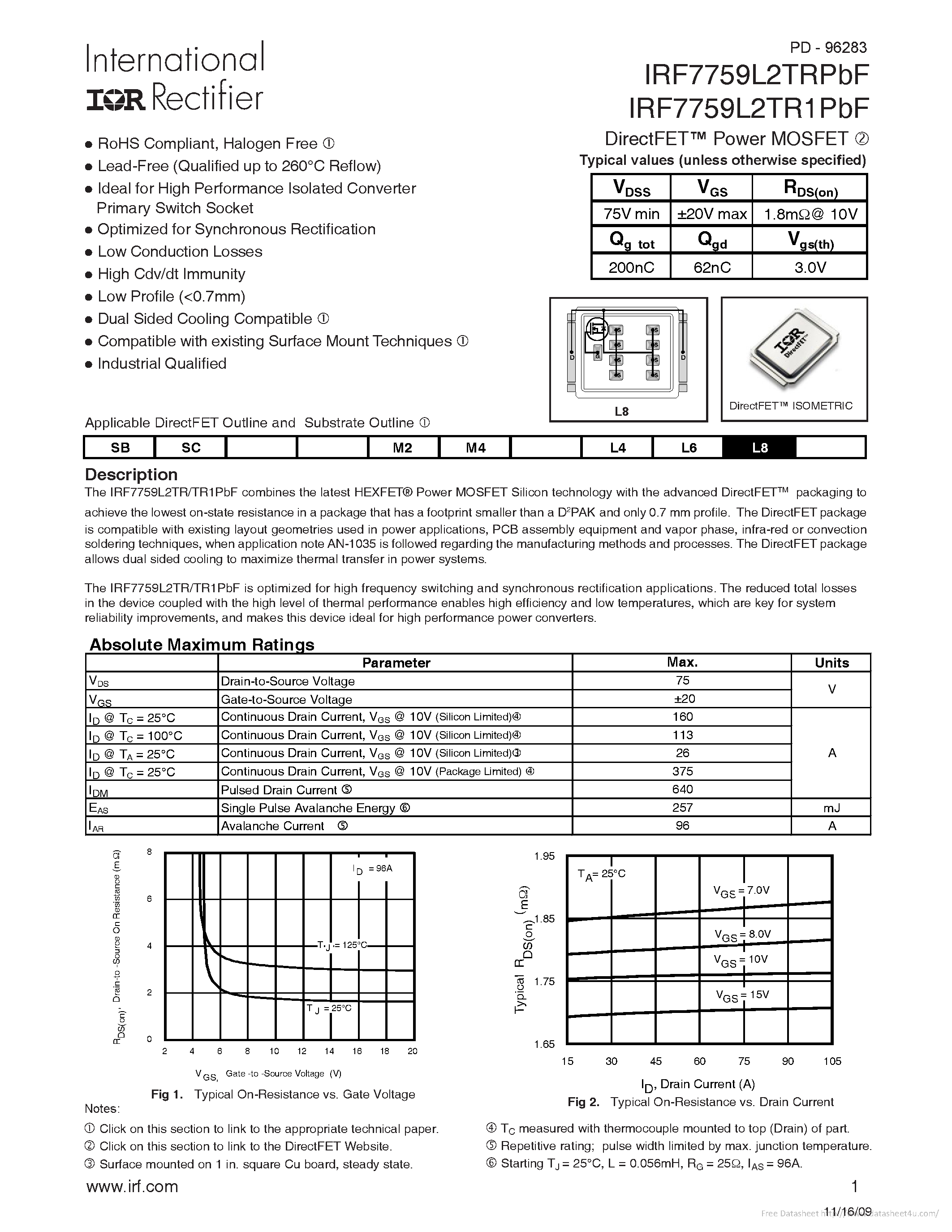 Даташит IRF7759L2TR1PBF - страница 1