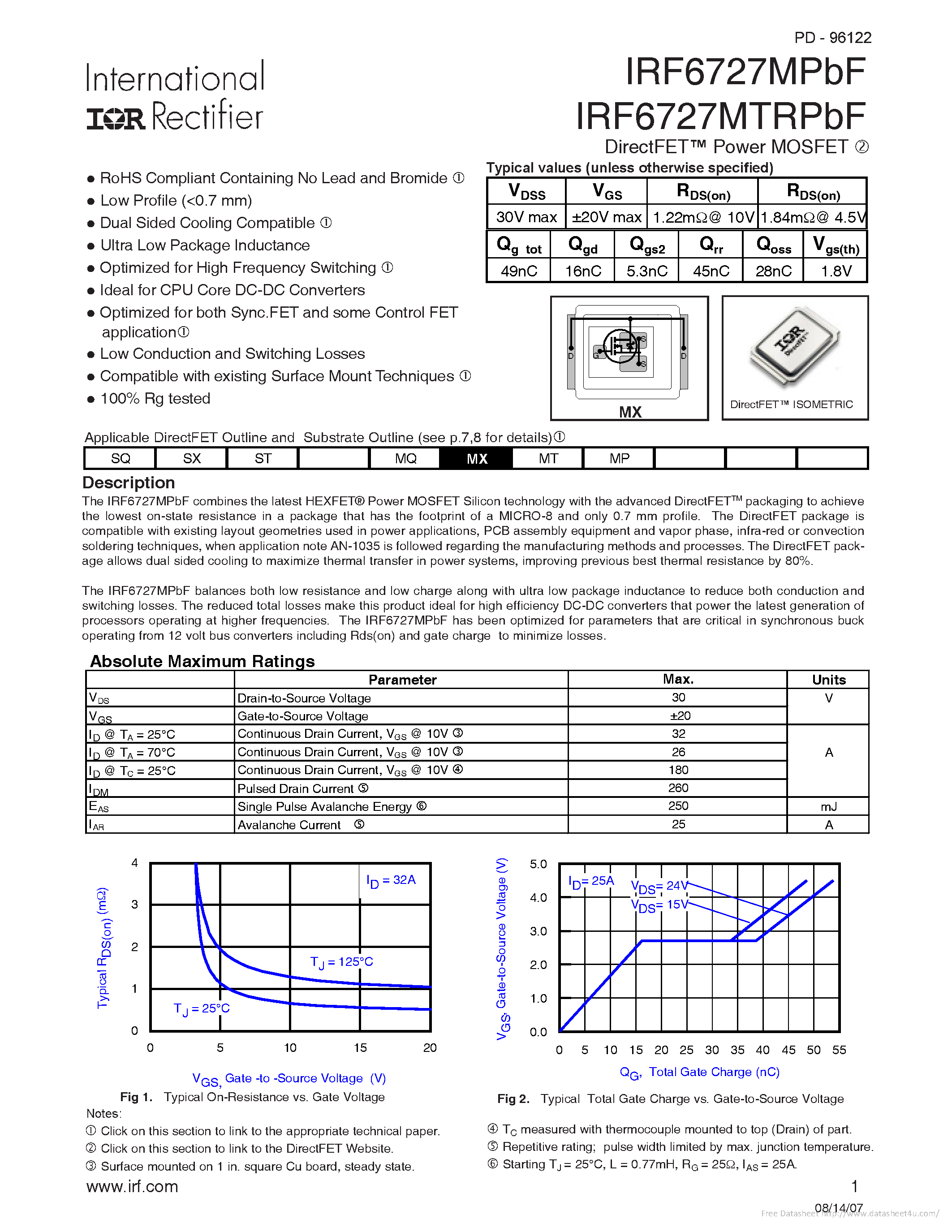 Даташит IRF6727MPBF - страница 1
