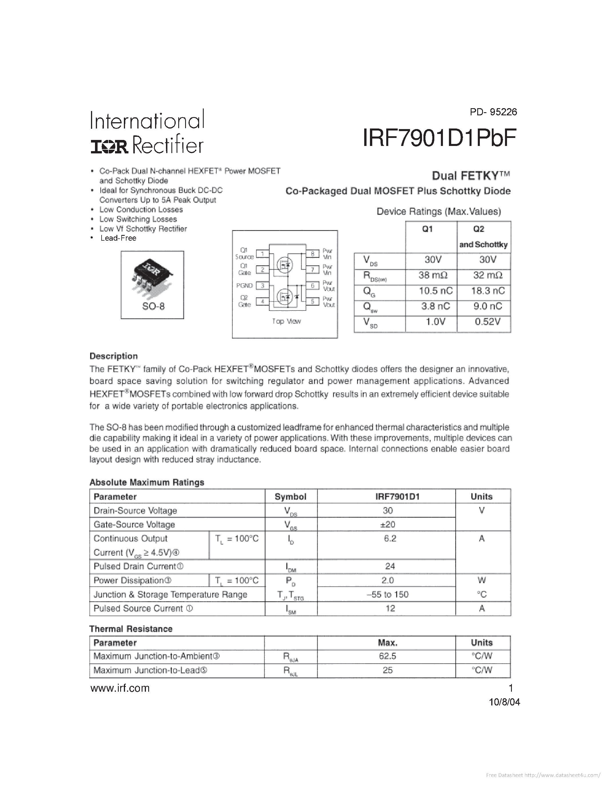 Даташит IRF7901D1PBF - страница 1