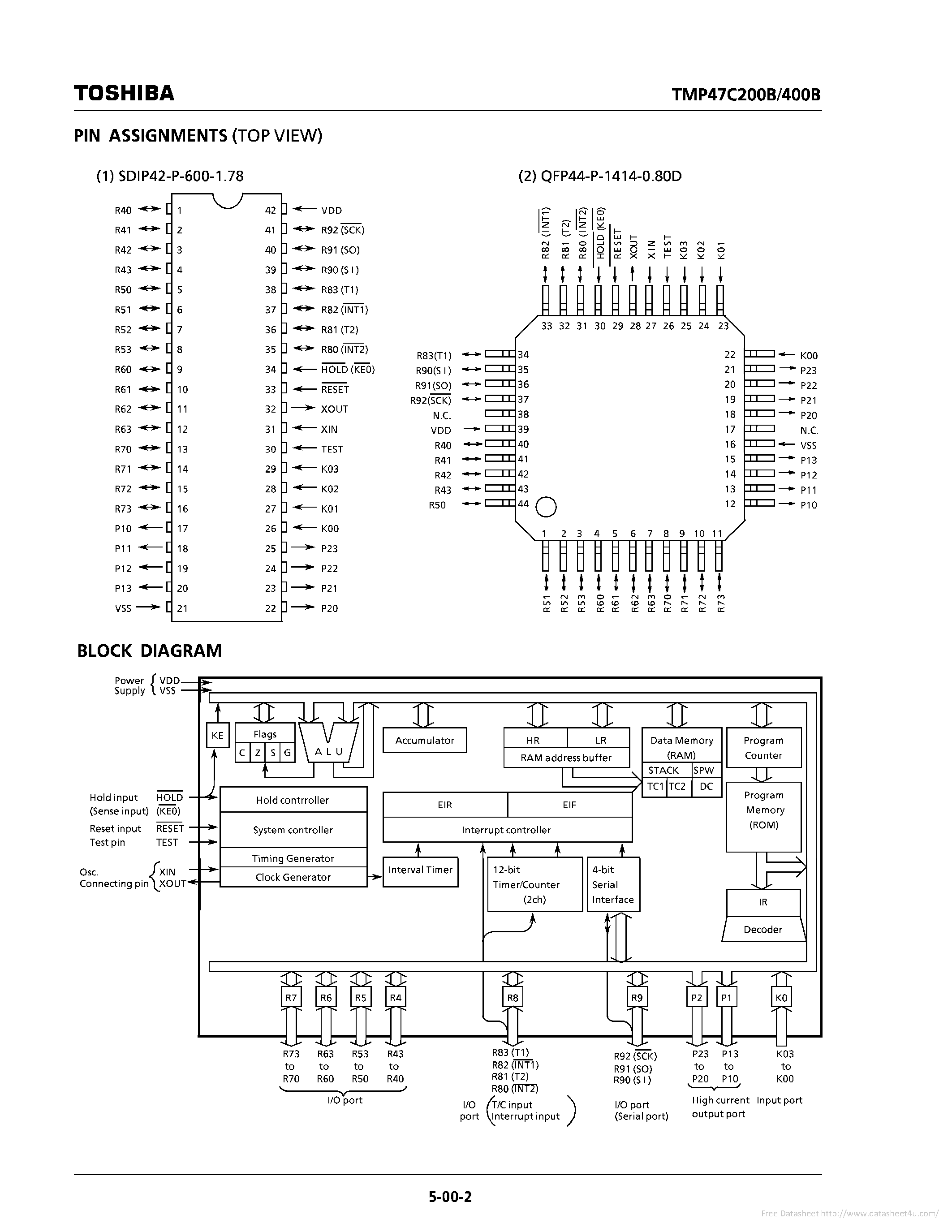 Datasheet TMP47C200BF - page 2