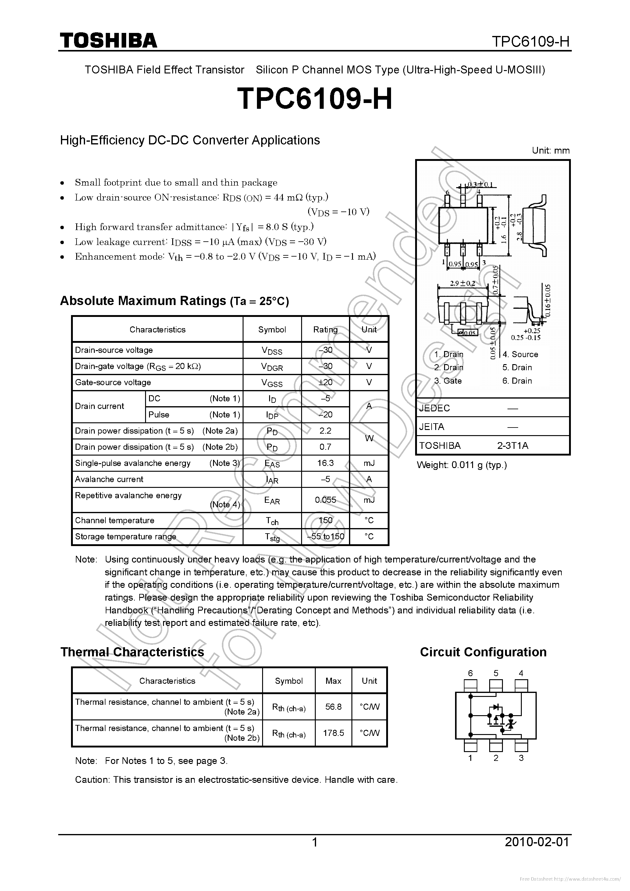 Даташит TPC6109-H - страница 1