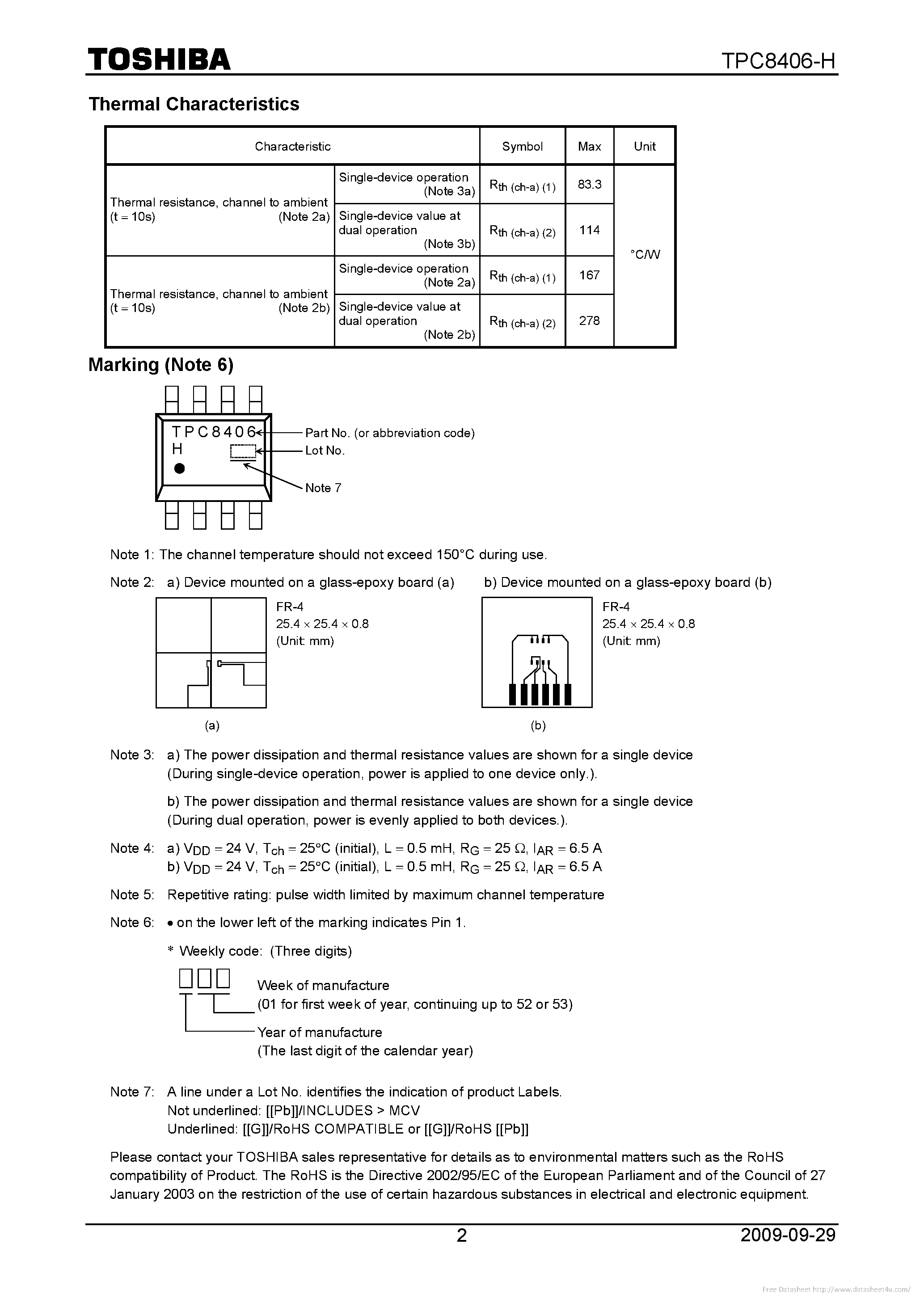 Даташит TPC8406-H - страница 2