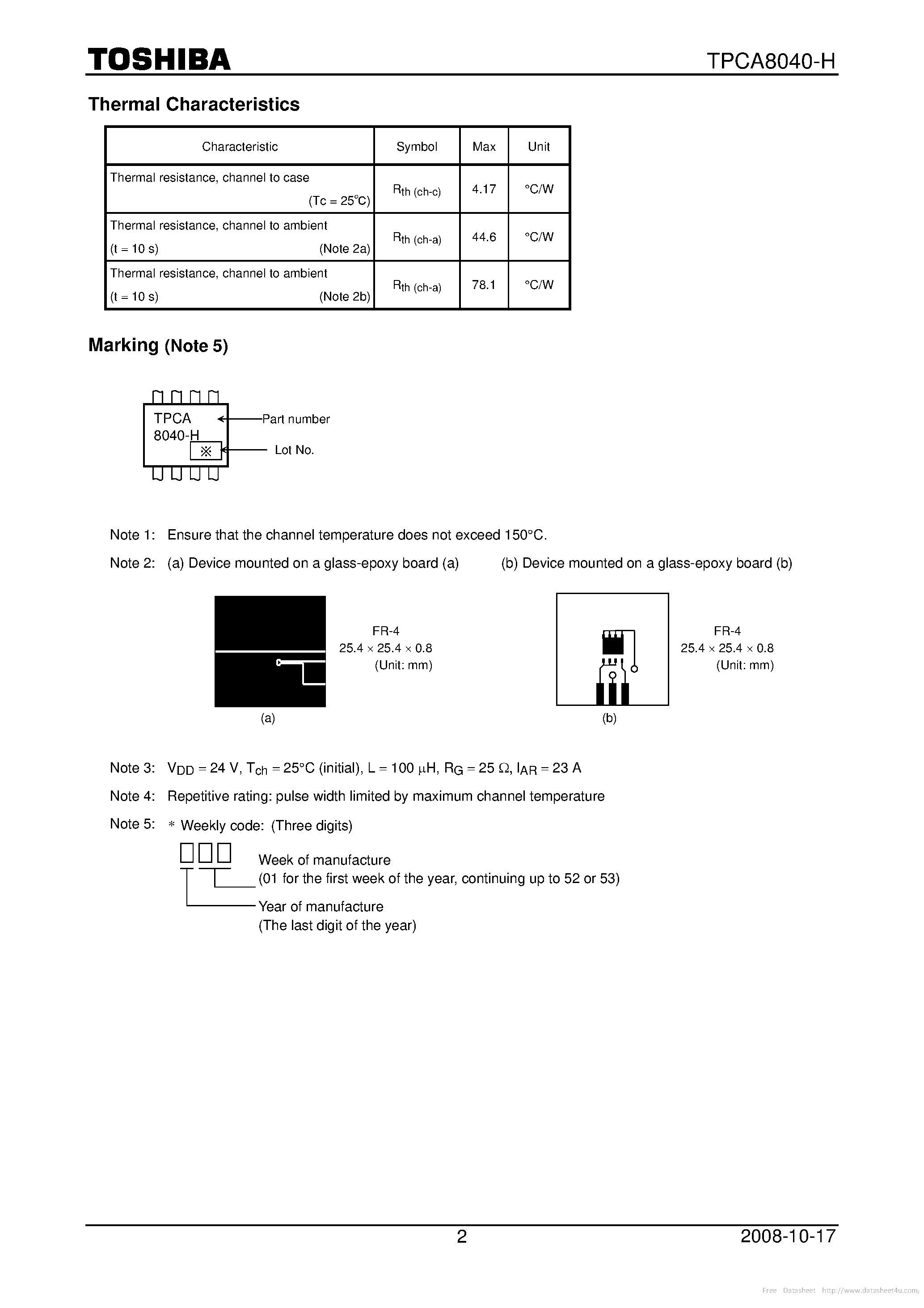 Даташит TPCA8040-H - страница 2