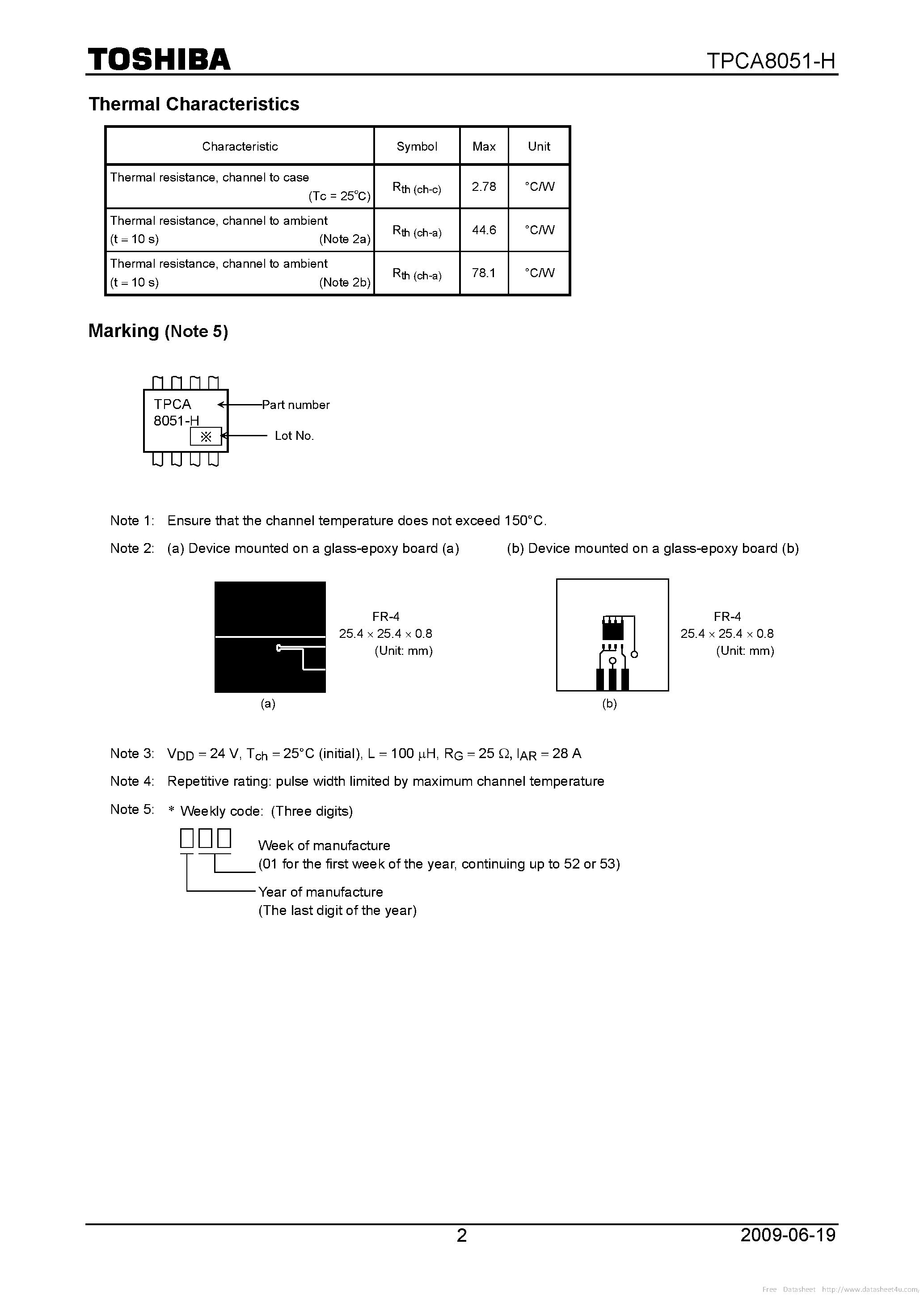 Даташит TPCA8051-H - страница 2