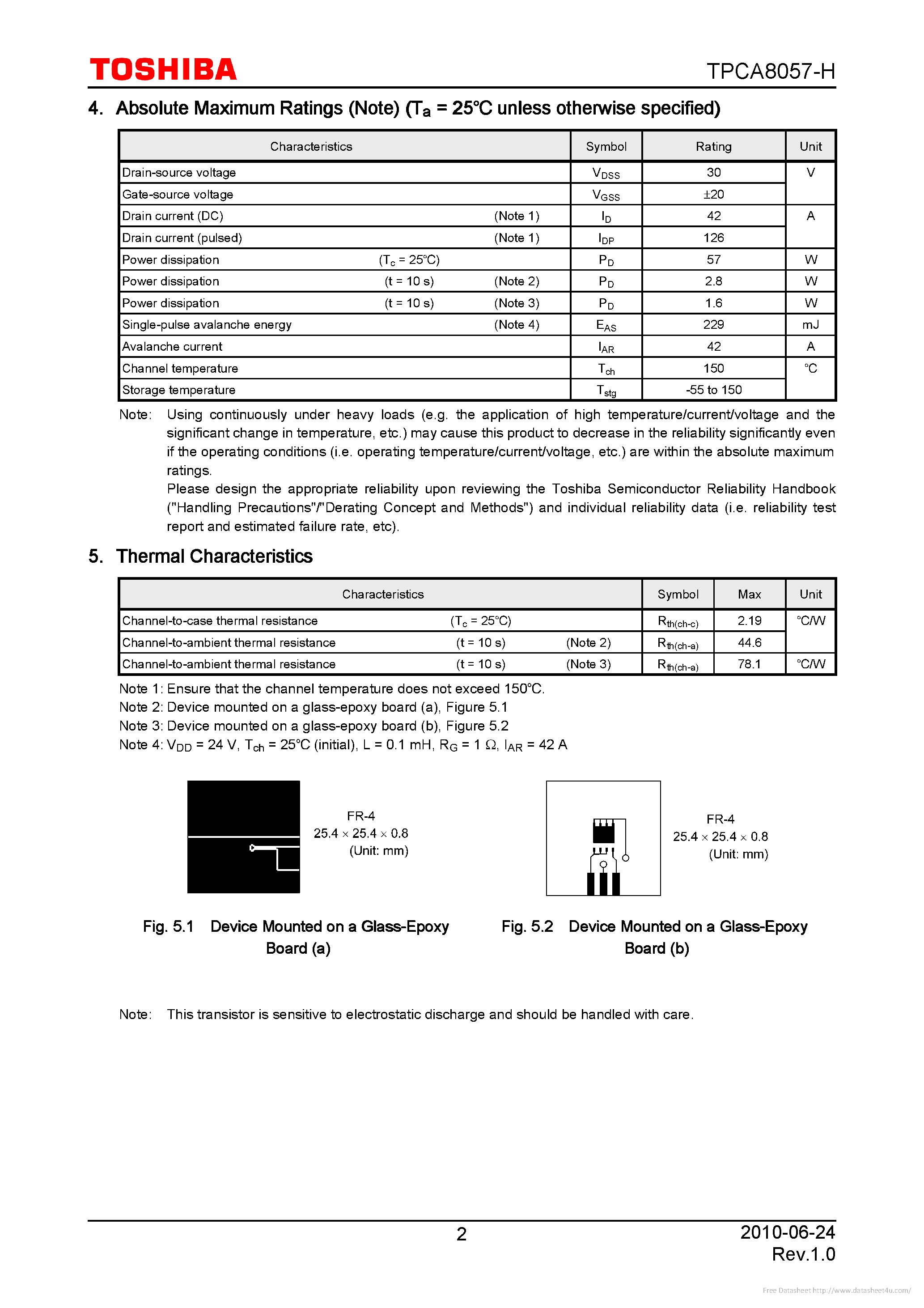 Даташит TPCA8057-H - страница 2